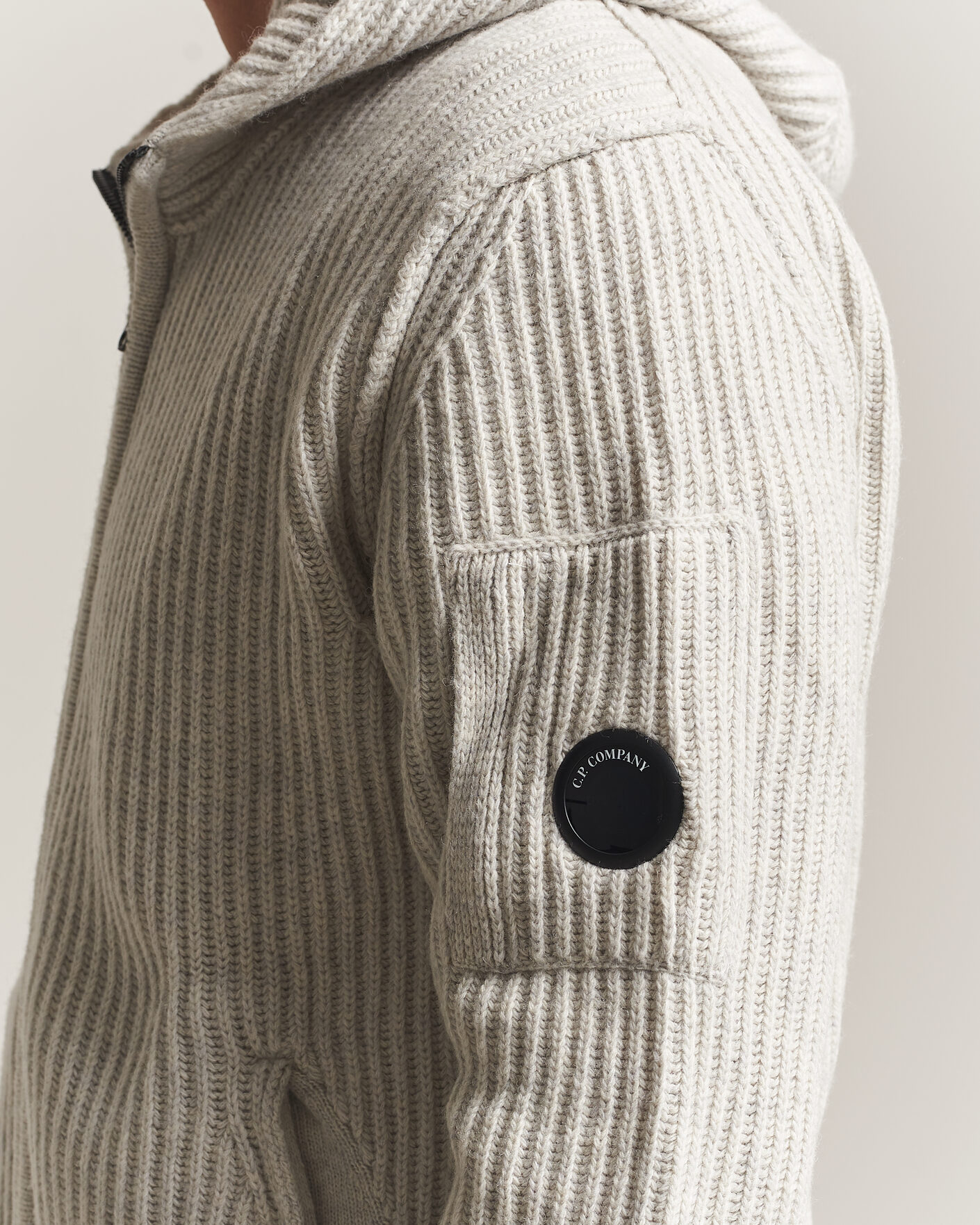 Homme | Pulls Et Tricots | C.P. Company | Heavy Lambswool Hood Zip Light Grey