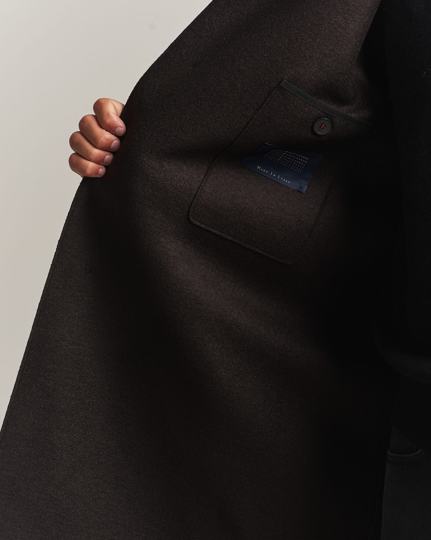 Homme | Manteaux Et Vestes | Harris Wharf London | Pressed Wool Mac Coat Dark Brown