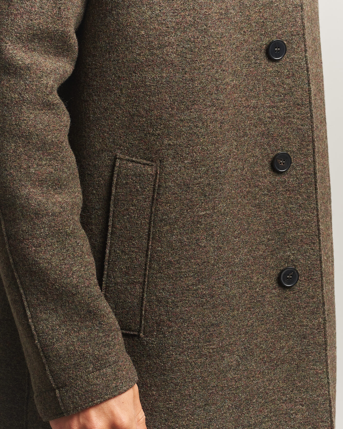 Homme | Manteaux Et Vestes | Harris Wharf London | Boiled Wool Fly Front Balmacan Coat Brown/Green