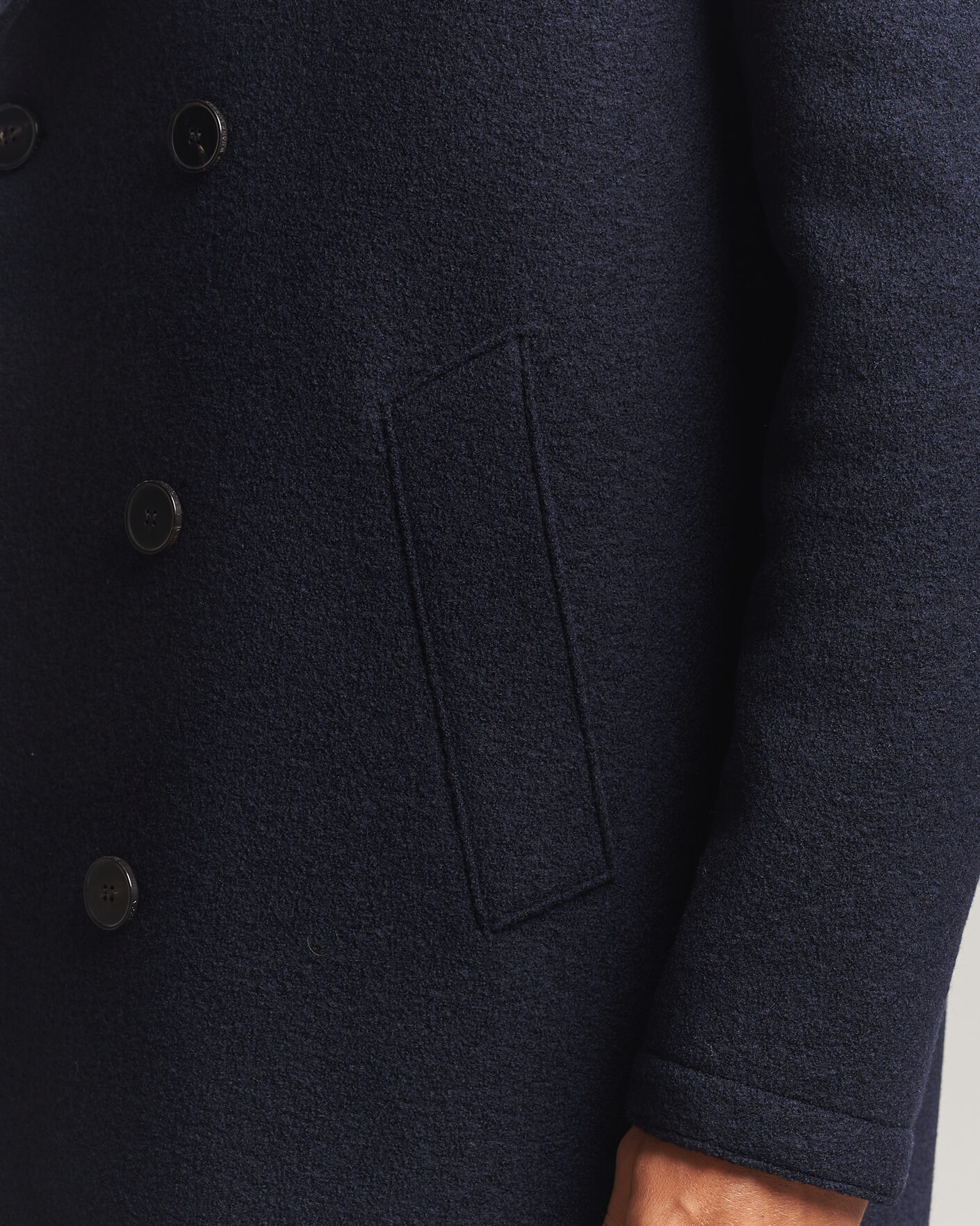 Homme | Manteaux Et Vestes | Harris Wharf London | Pressed Wool Long Peacoat Navy Blue