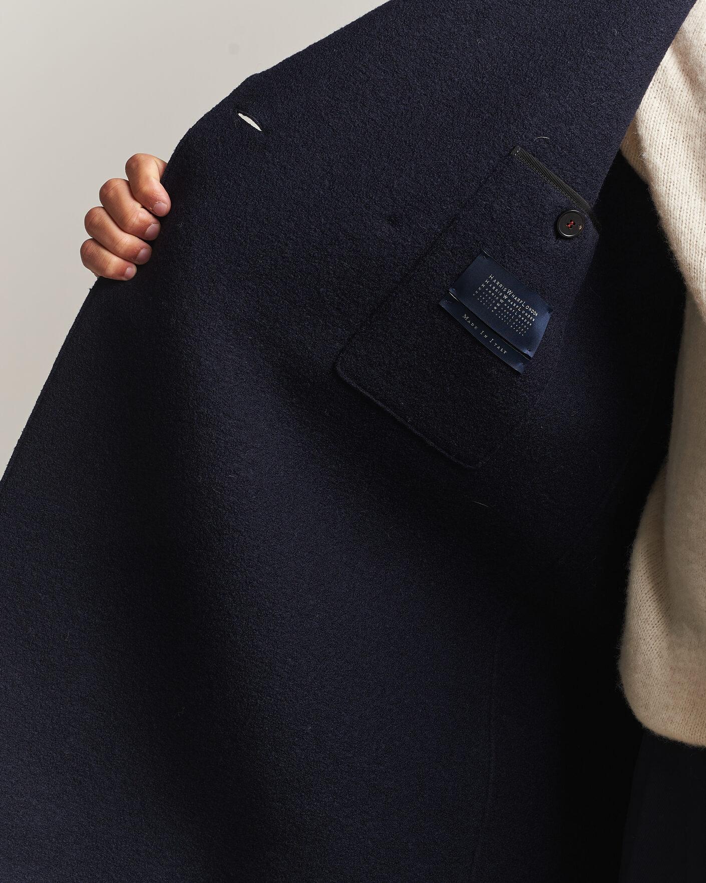 Homme | Manteaux Et Vestes | Harris Wharf London | Pressed Wool Long Peacoat Navy Blue