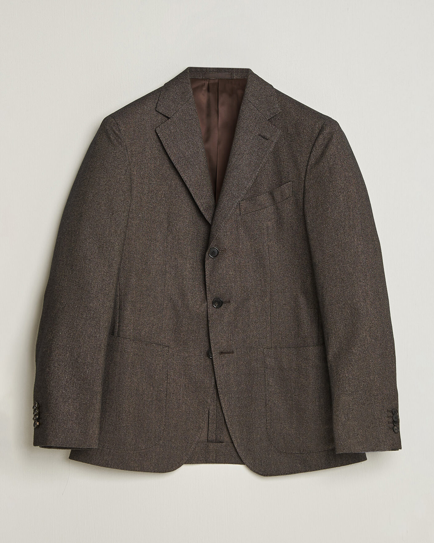 Homme | Blazers | Caruso | Aida Brushed Cotton Blazer Dark Brown