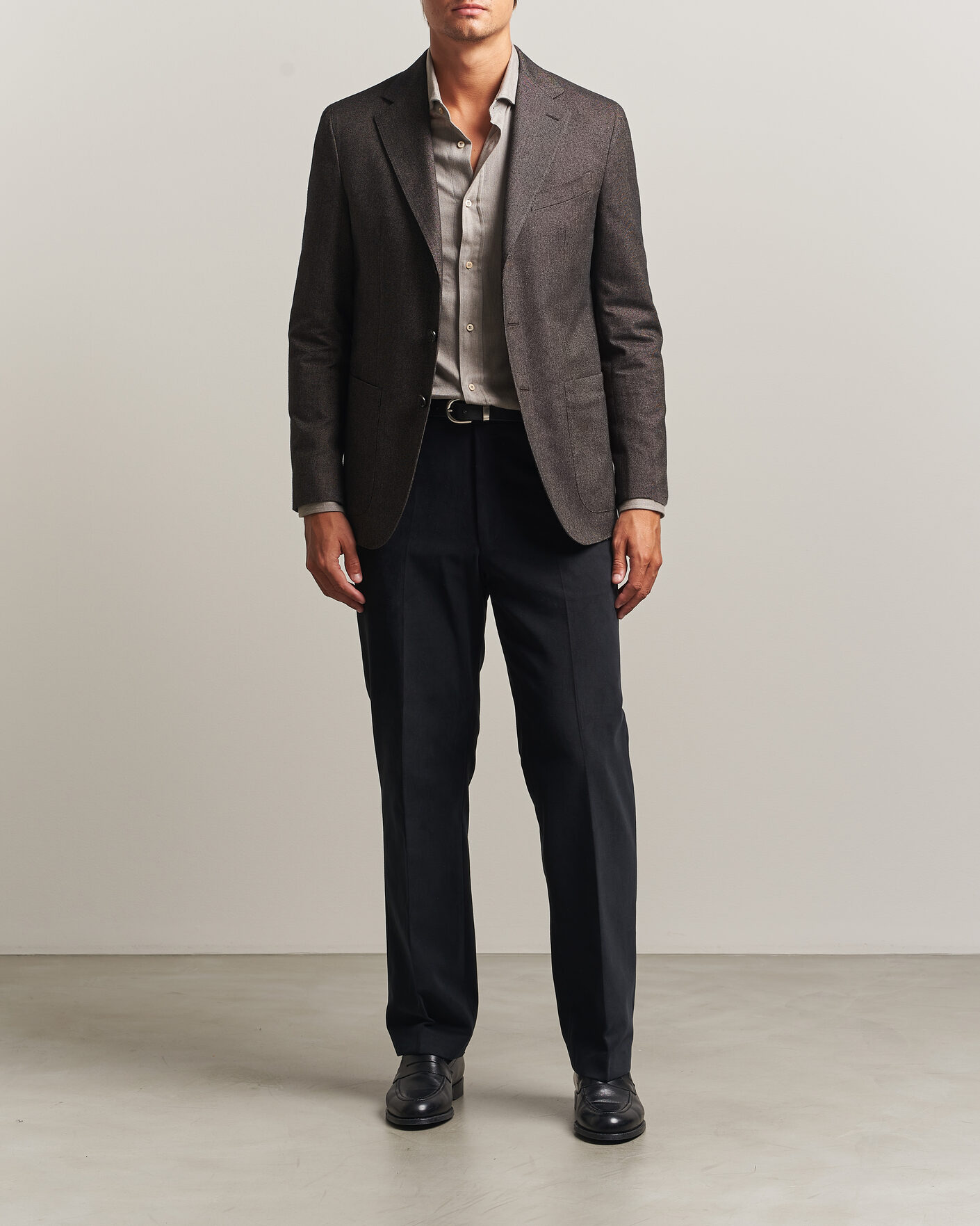 Homme | Blazers | Caruso | Aida Brushed Cotton Blazer Dark Brown