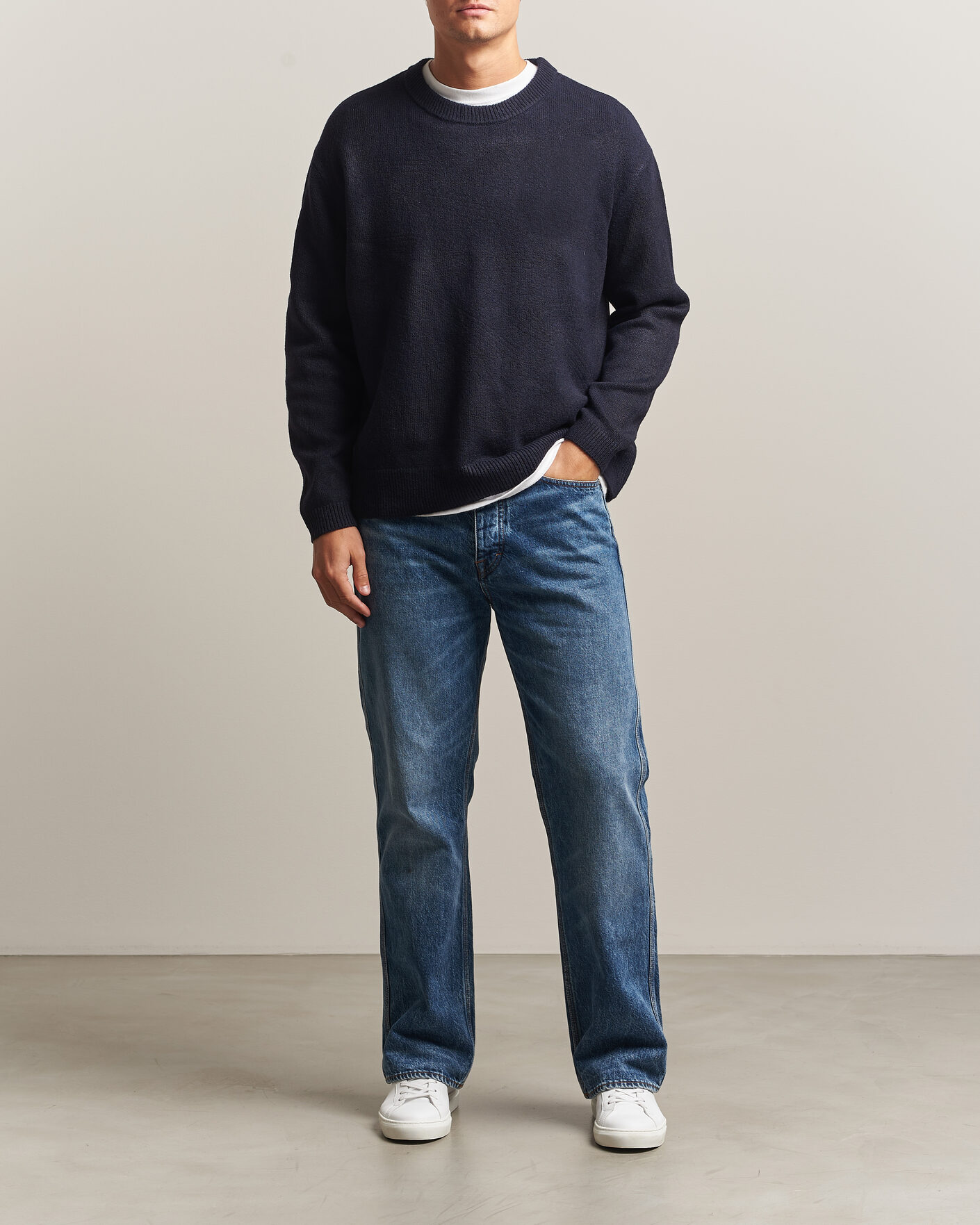 Homme | Pulls Et Tricots | KnowledgeCotton Apparel | Knitted Crewneck Night Sky