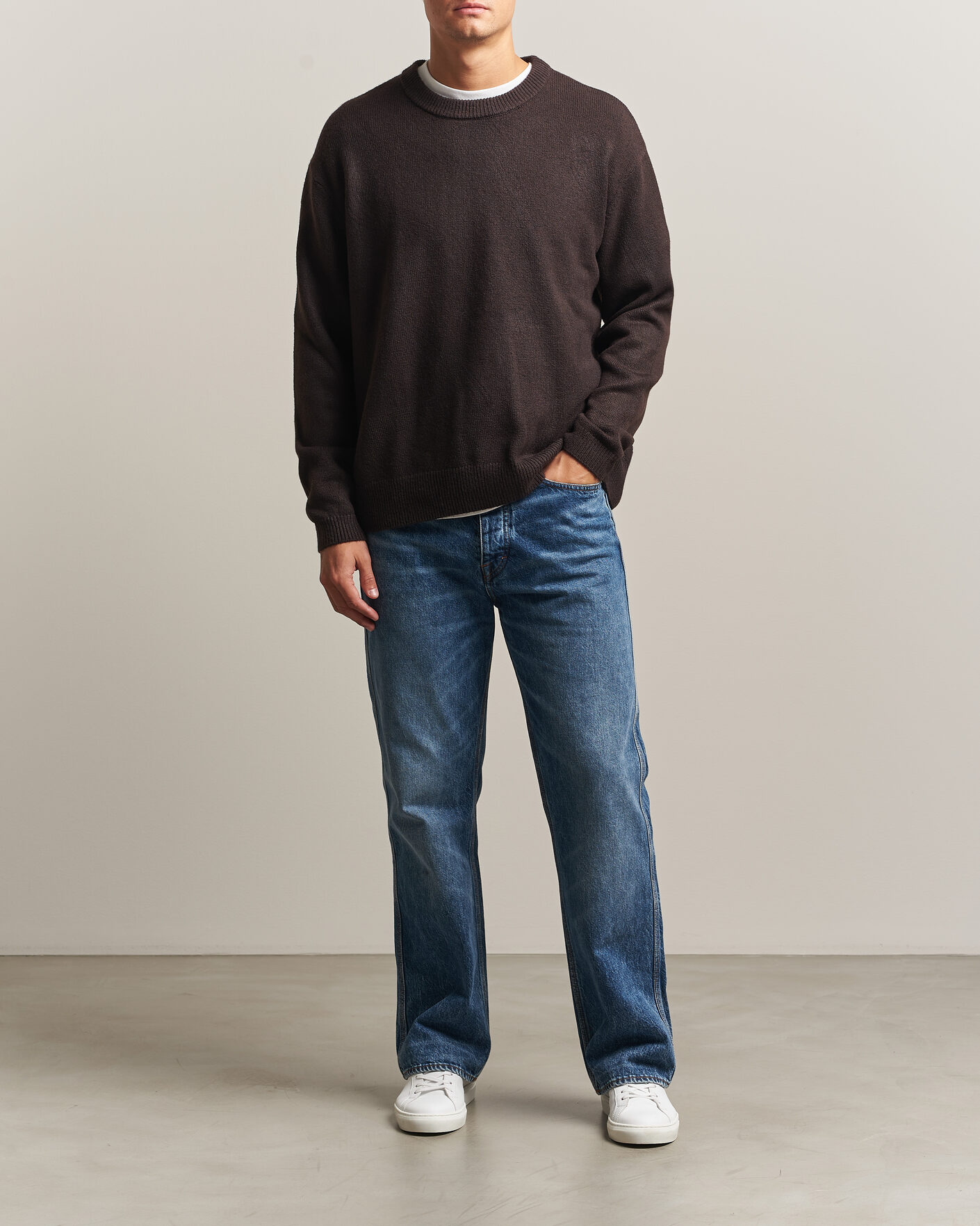 Homme | Pulls Et Tricots | KnowledgeCotton Apparel | Knitted Crewneck Chocolate Tort