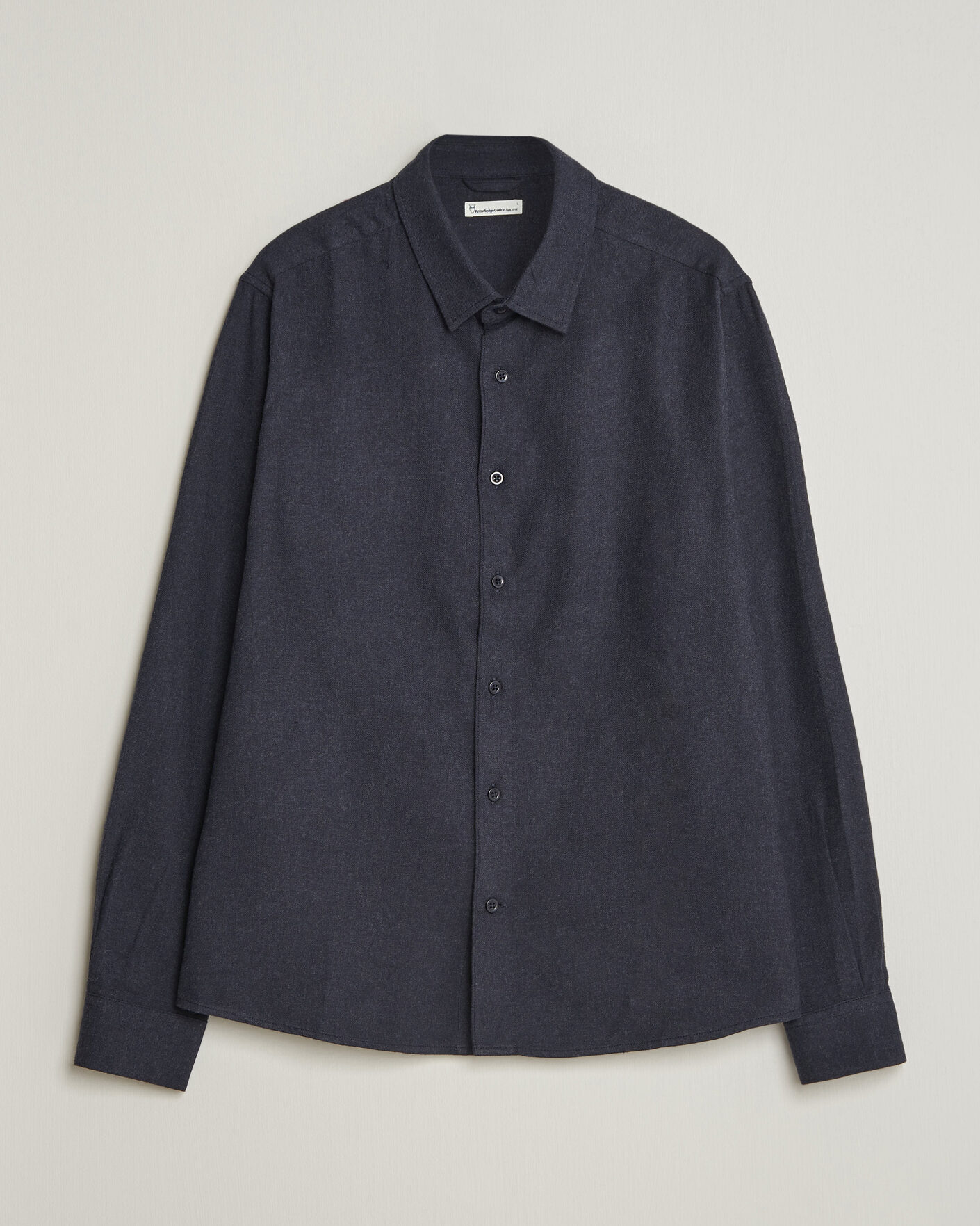 Homme | Chemises | KnowledgeCotton Apparel | Regular Fit Melange Flannel Shirt Navy