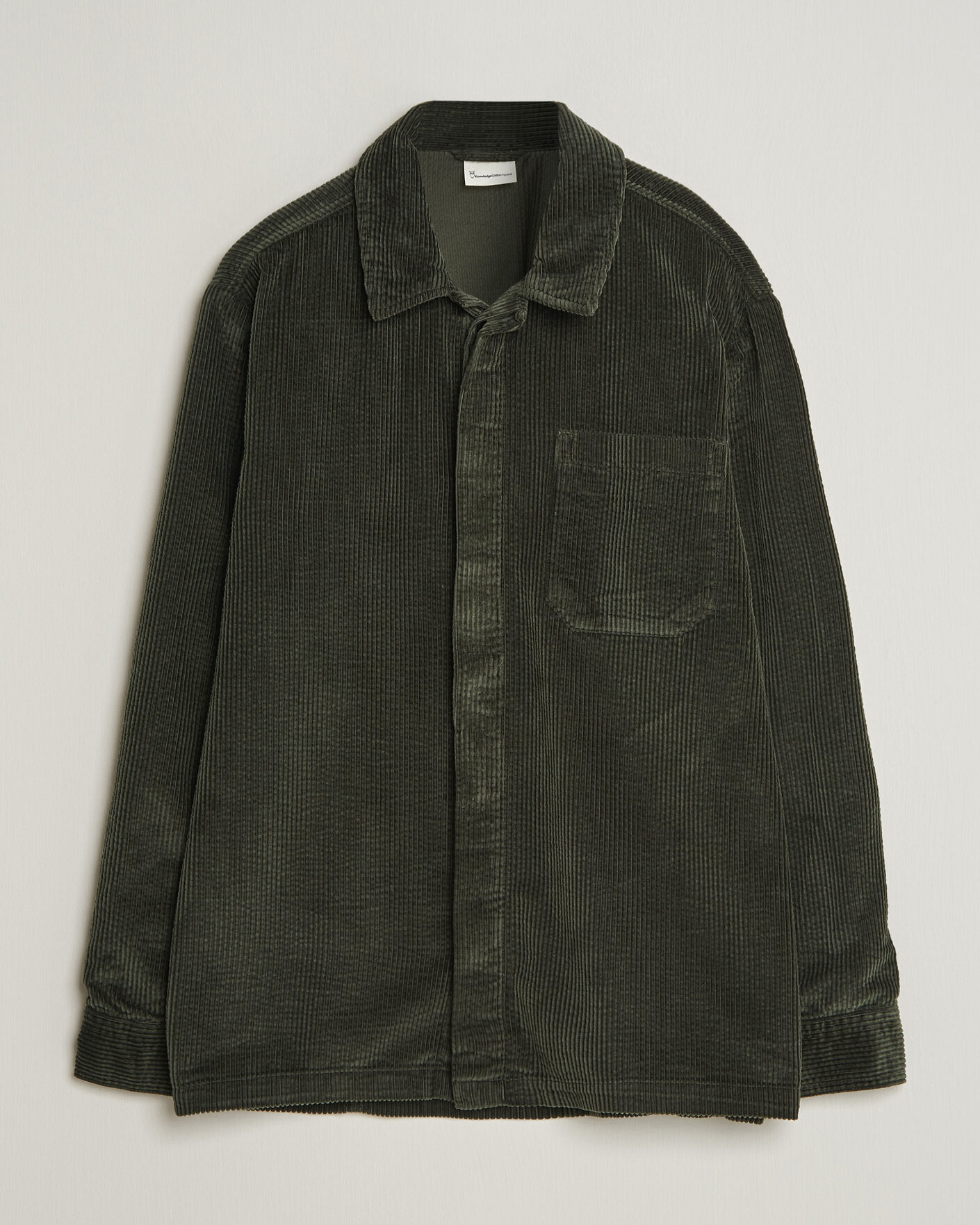 Homme | Chemises | KnowledgeCotton Apparel | Cotton Corduroy Overshirt Forest Night