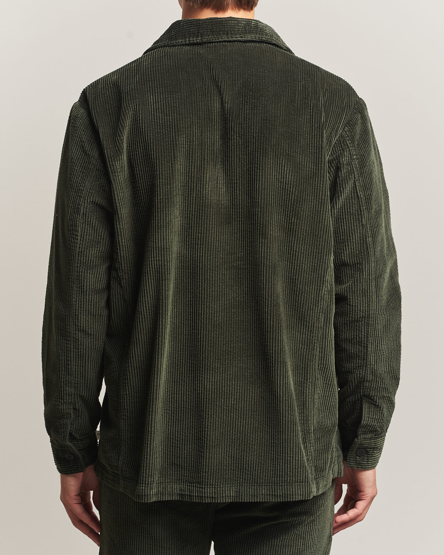 Homme | Chemises | KnowledgeCotton Apparel | Cotton Corduroy Overshirt Forest Night