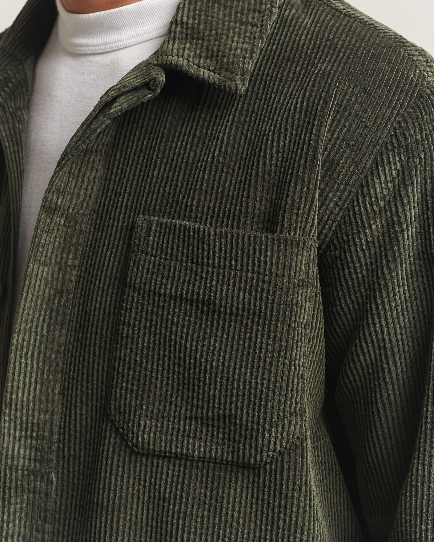 Homme | Chemises | KnowledgeCotton Apparel | Cotton Corduroy Overshirt Forest Night