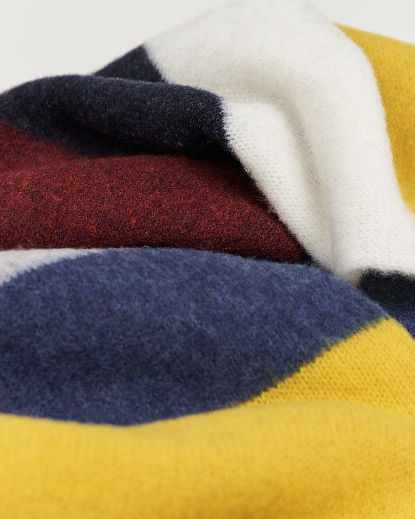 Homme | Écharpes | Robert Mackie | Rona Ribbed Shaggy Lambswool Scarf Yellow/Grey/Blue Mix