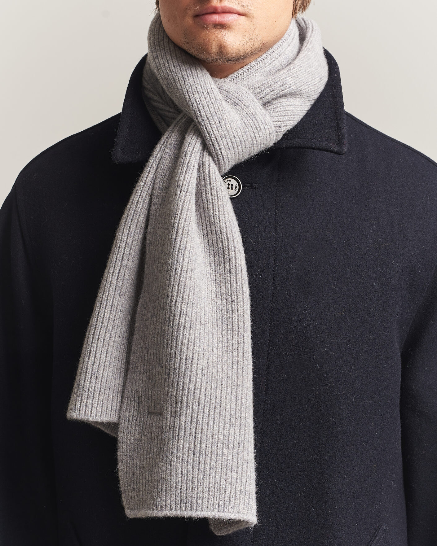 Homme | Écharpes | Robert Mackie | Clyde Lambswool Scarf Light Grey