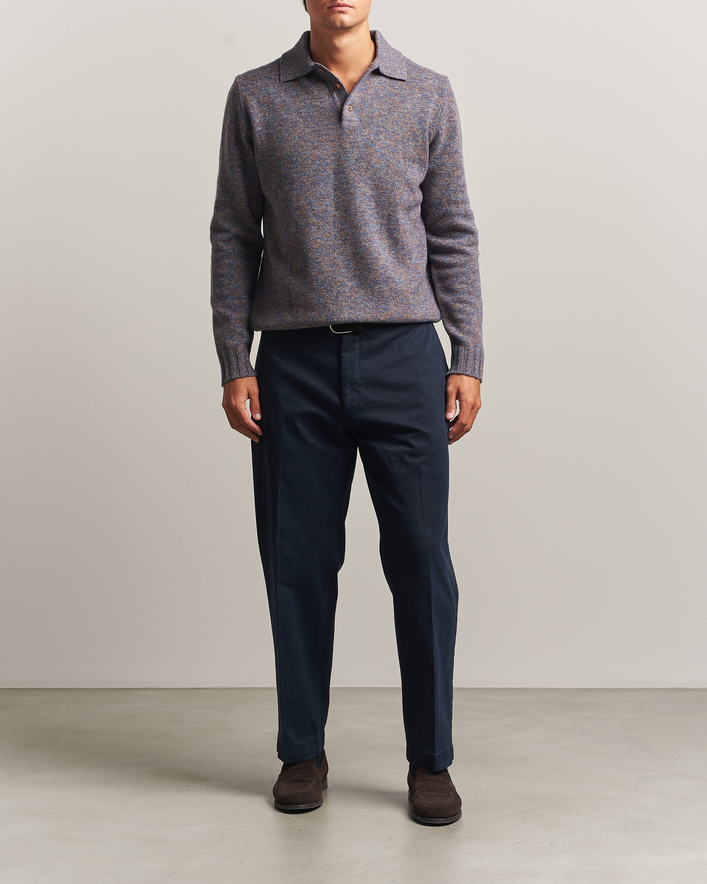 Homme | Pulls Et Tricots | Morgano | Wool/Cashmere Knitted Polo Blue
