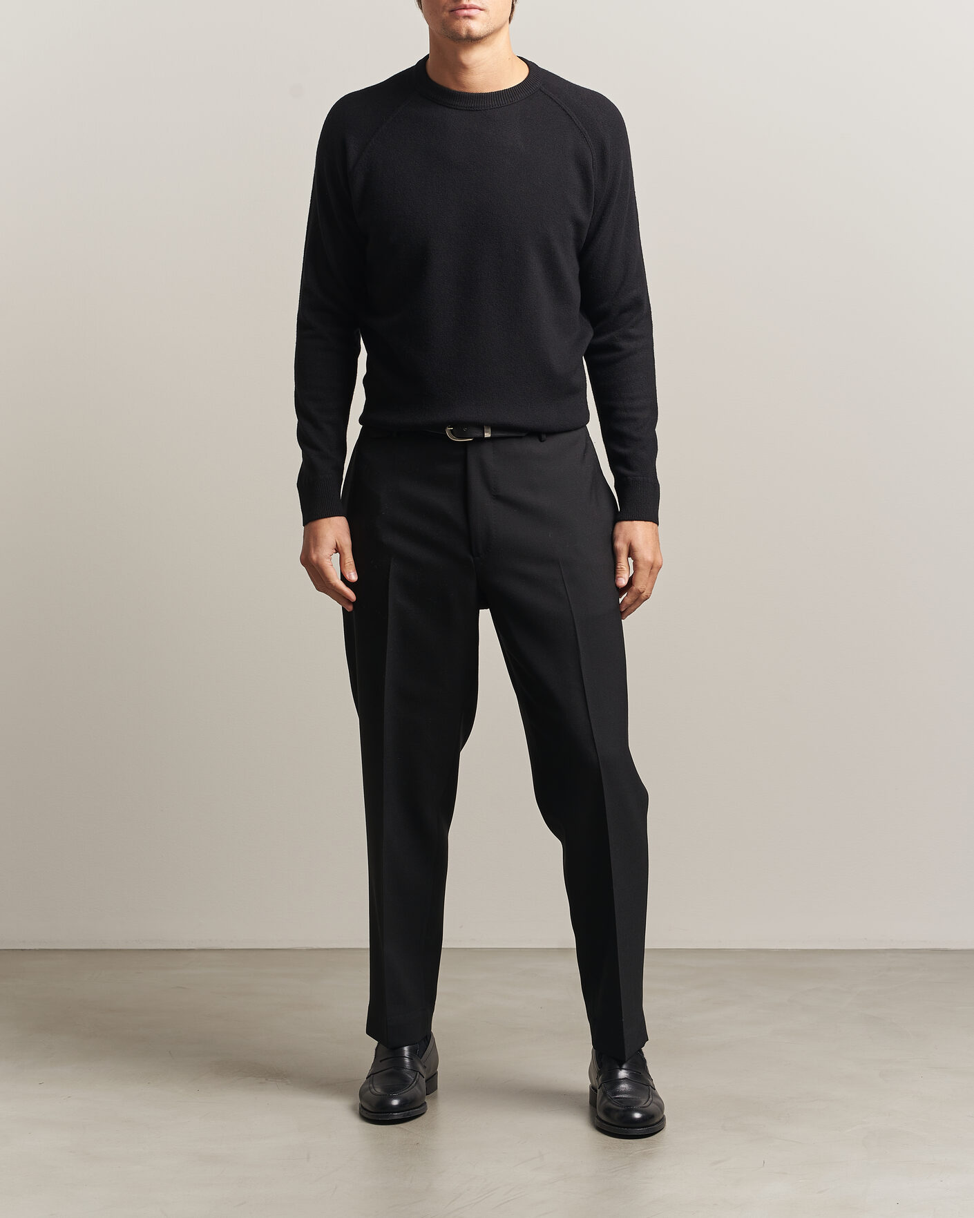 Homme | Pulls Et Tricots | Morgano | Wool/Cashmere Raglan Crew Black