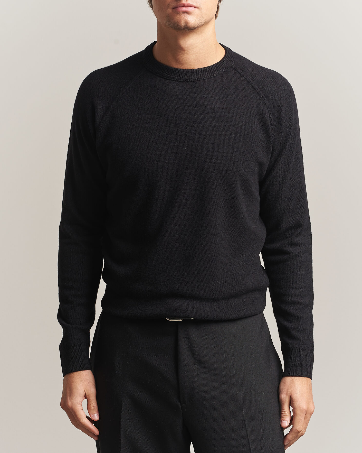Homme | Pulls Et Tricots | Morgano | Wool/Cashmere Raglan Crew Black