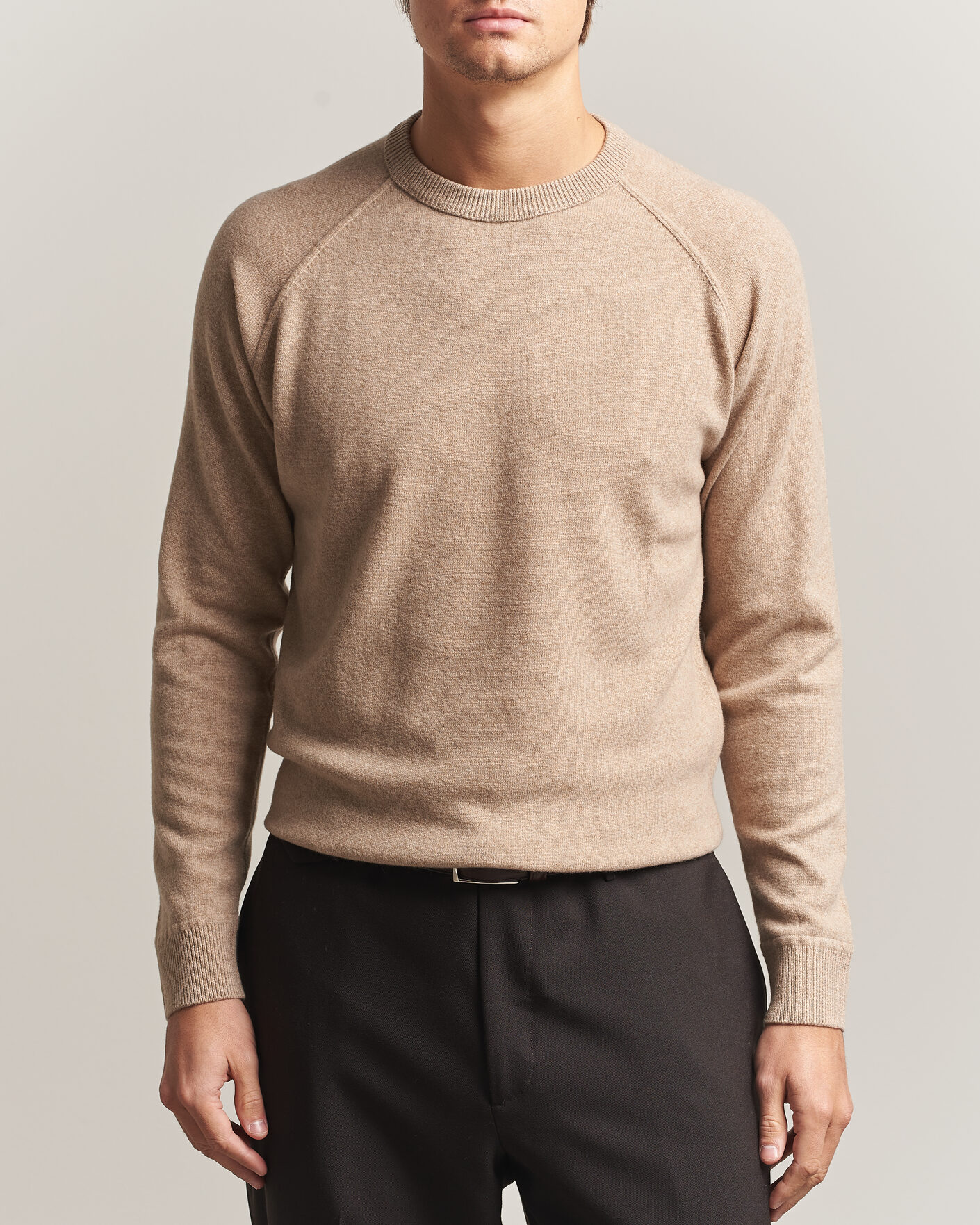 Homme | Pulls Et Tricots | Morgano | Wool/Cashmere Raglan Crew Beige