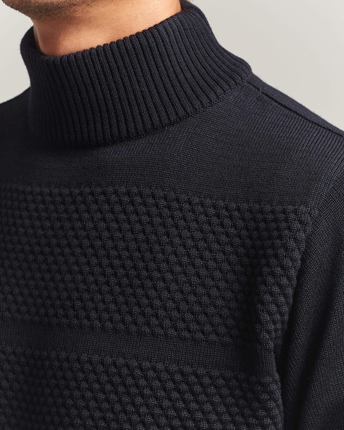 Homme | Pulls Et Tricots | S.N.S. Herning | Fisherman High Neck Navy Blue