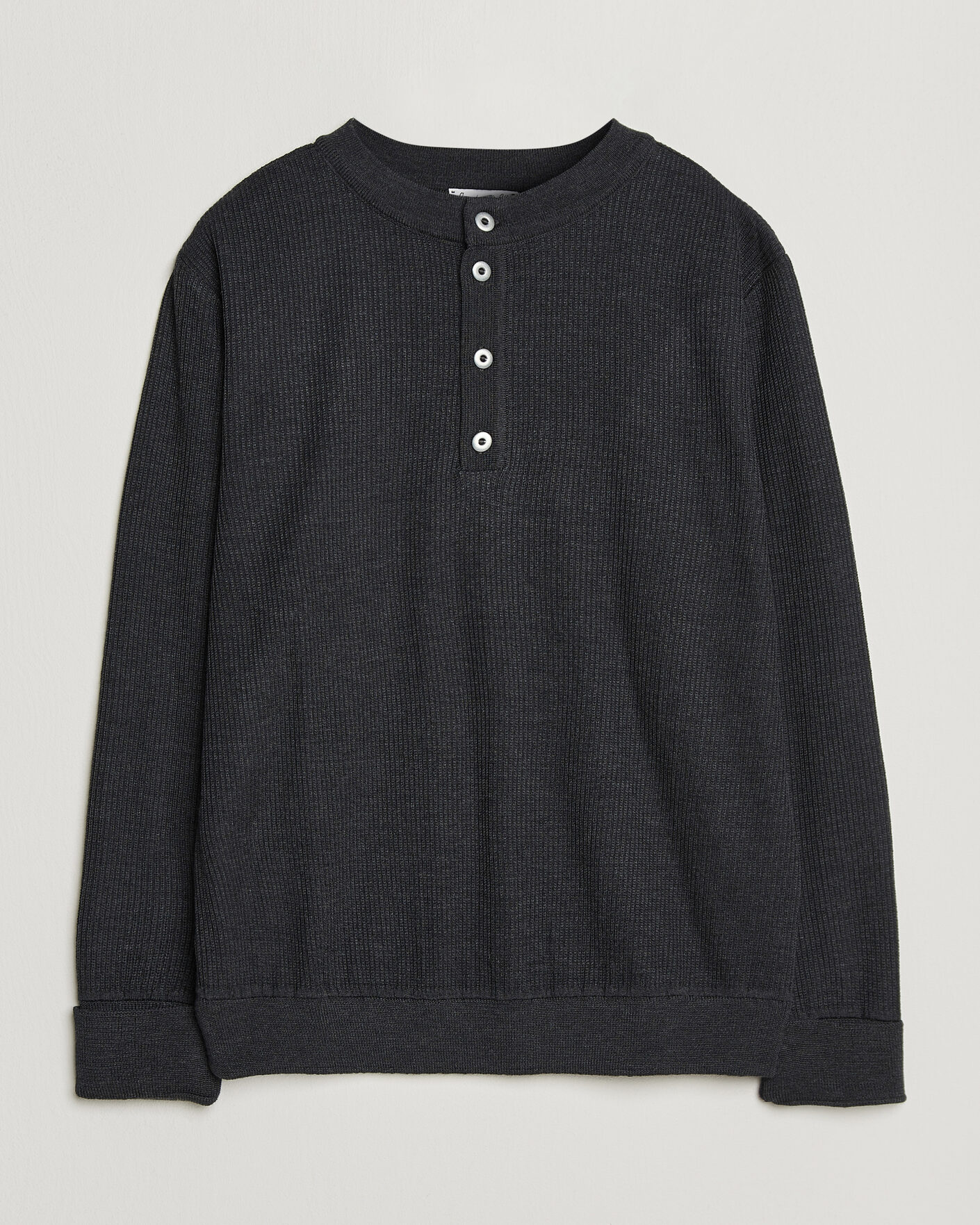 Homme | Pulls Et Tricots | S.N.S. Herning | Stamina Rib Henley Magnetite Black