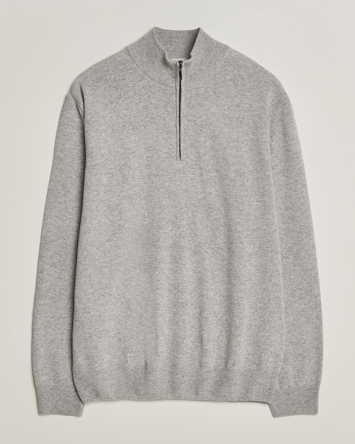Homme | Pulls Et Tricots | Morgano | Wool/Cashmere Half-Zip Mid Grey