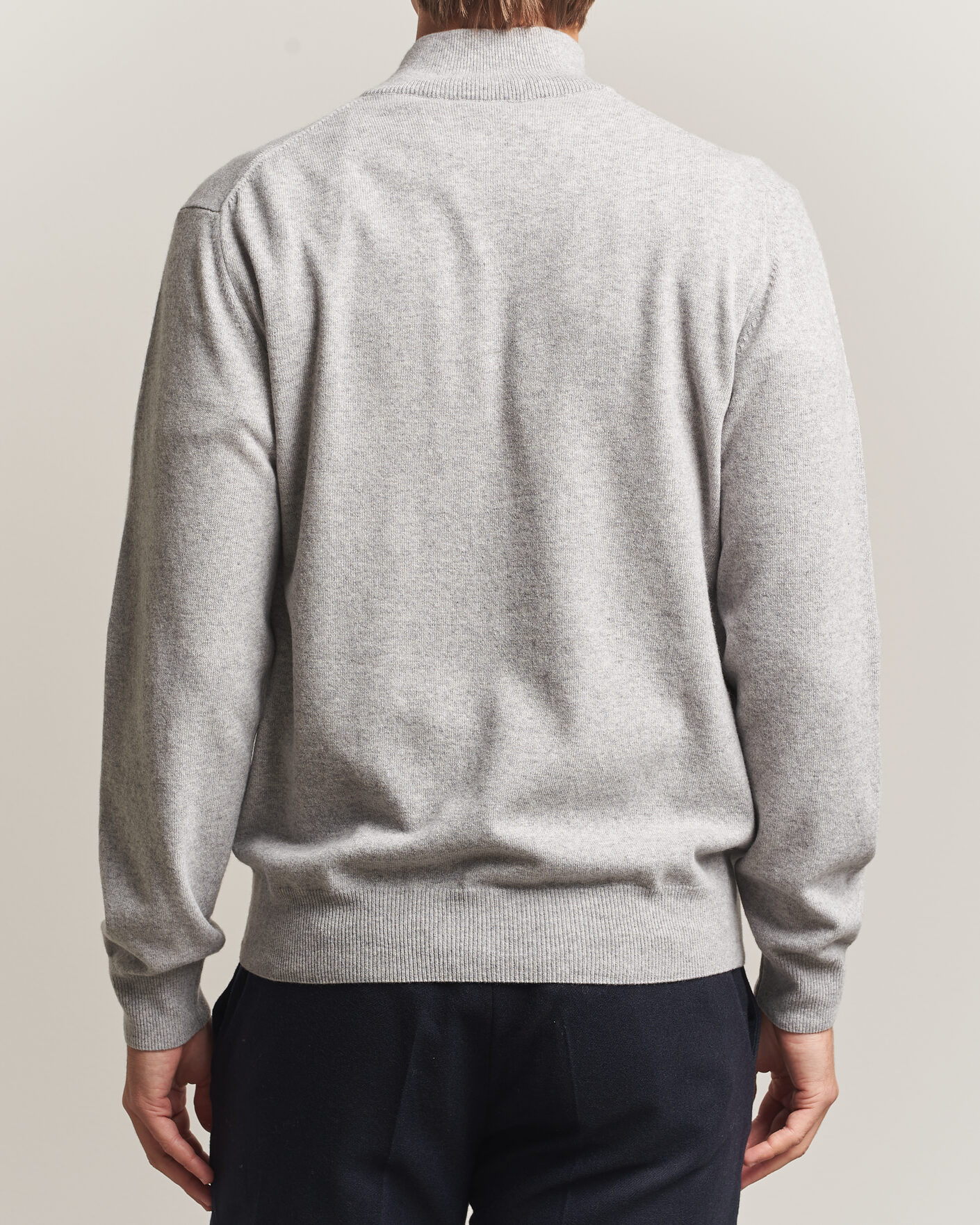 Homme | Pulls Et Tricots | Morgano | Wool/Cashmere Half-Zip Mid Grey