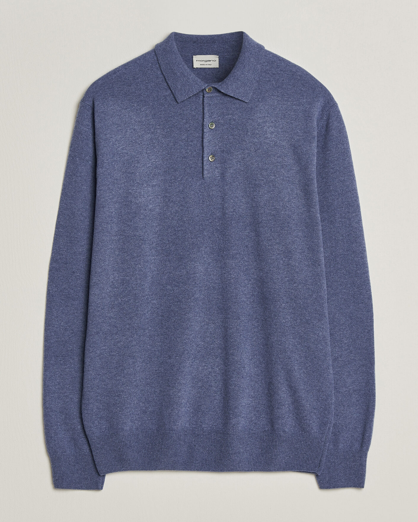 Homme | Pulls Et Tricots | Morgano | Wool/Cashmere Polo Mid Blue