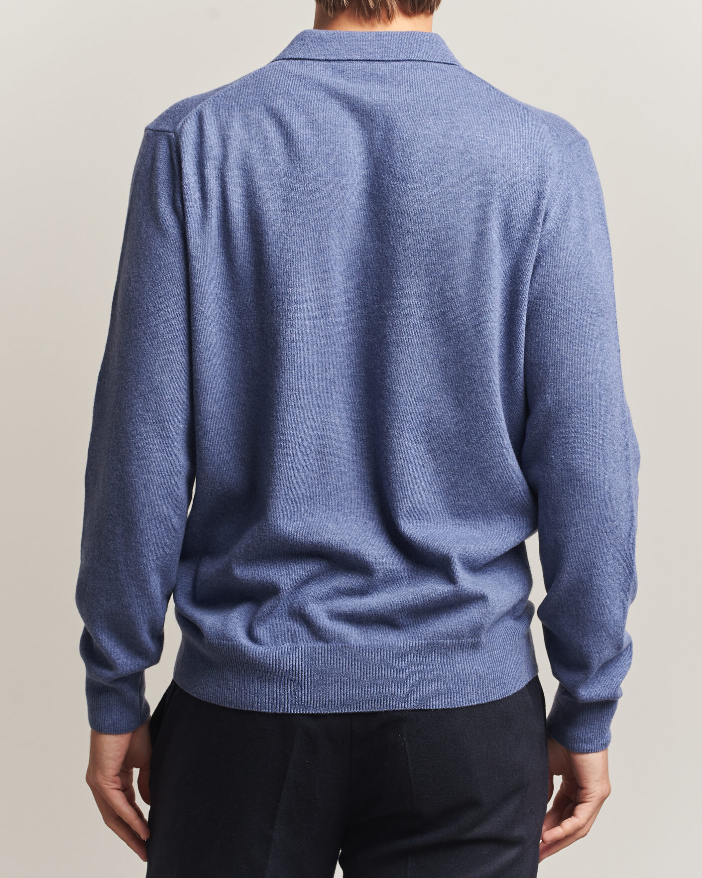 Homme | Pulls Et Tricots | Morgano | Wool/Cashmere Polo Mid Blue