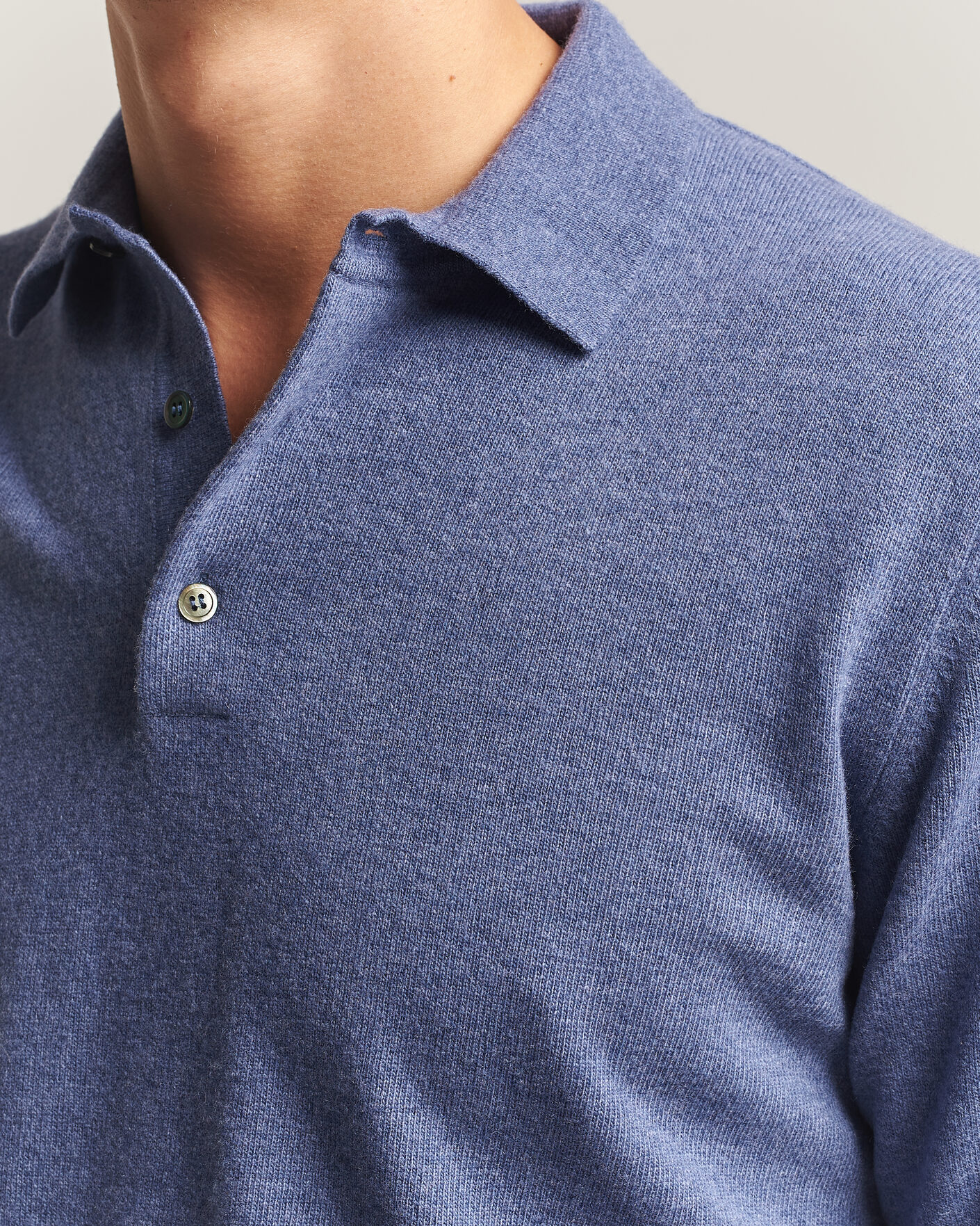 Homme | Pulls Et Tricots | Morgano | Wool/Cashmere Polo Mid Blue