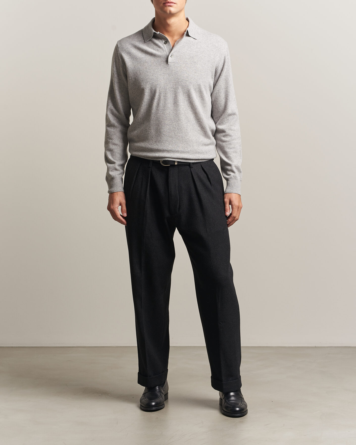 Homme | Pulls Et Tricots | Morgano | Wool/Cashmere Polo Mid Grey