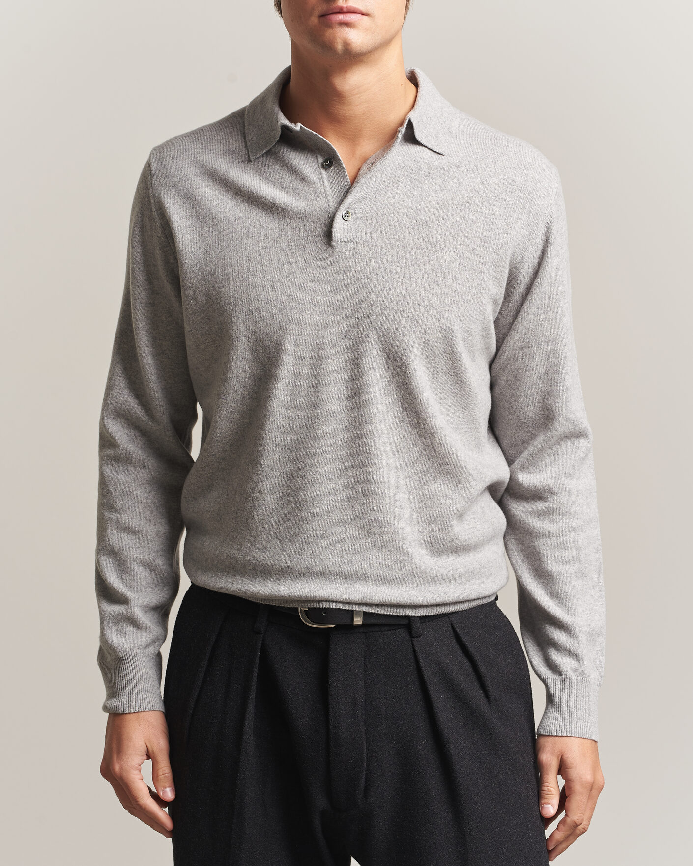 Homme | Pulls Et Tricots | Morgano | Wool/Cashmere Polo Mid Grey