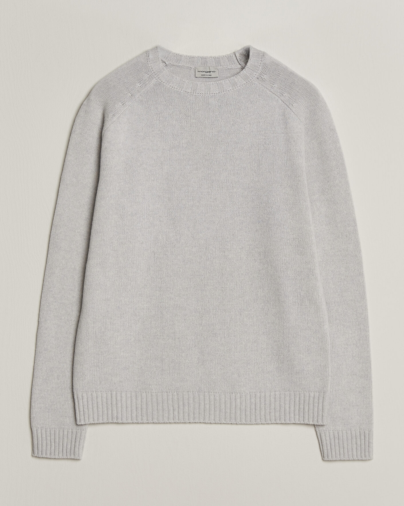 Homme | Pulls Et Tricots | Morgano | Heavy Knitted Wool/Cashmere Crewneck Light Grey