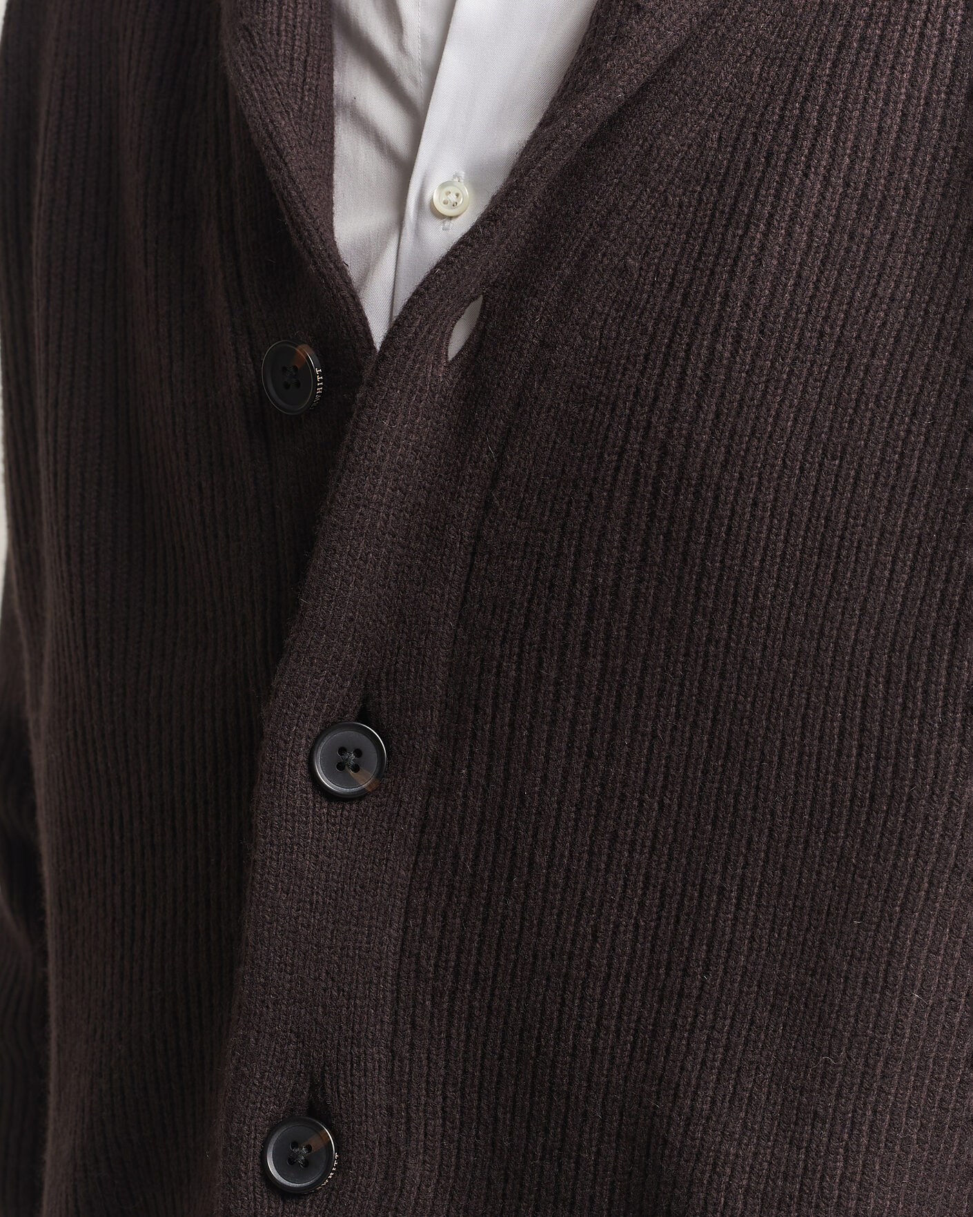 Homme | Pulls Et Tricots | Charles Tyrwhitt | Chunky Merino Shawl Neck Cardigan Chocolate