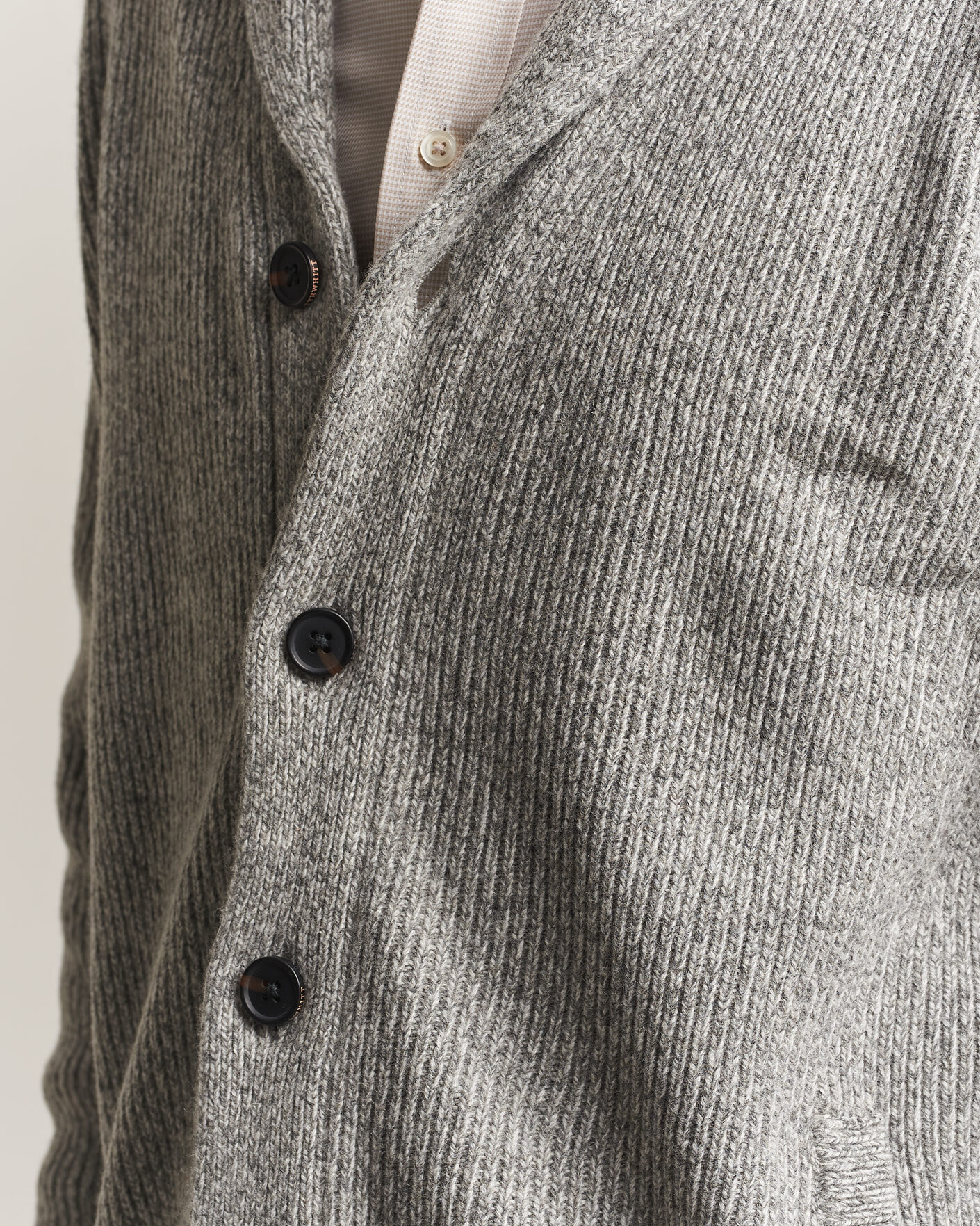 Homme | Pulls Et Tricots | Charles Tyrwhitt | Chunky Merino Shawl Neck Cardigan Grey