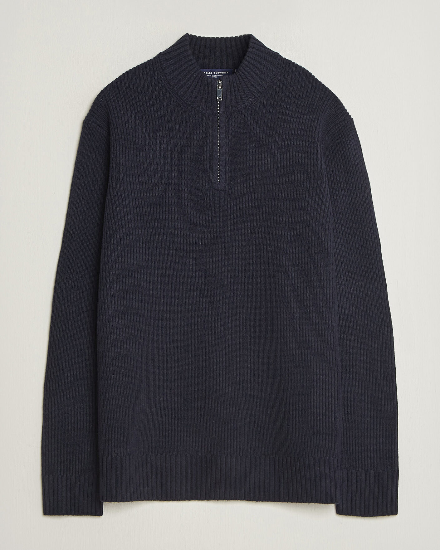 Homme | Pulls Et Tricots | Charles Tyrwhitt | Chunky Merino Zip Neck Navy
