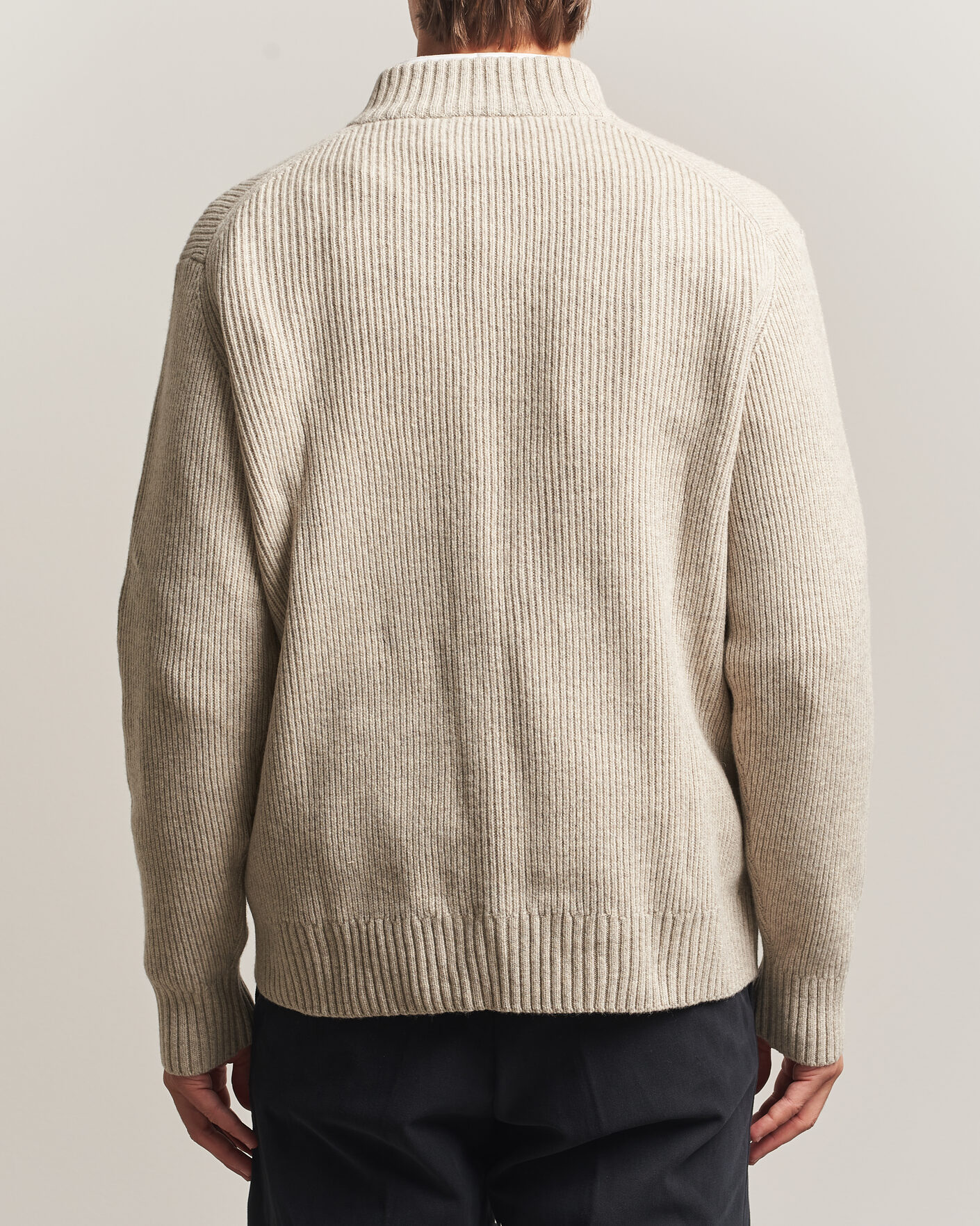 Homme | Pulls Et Tricots | Charles Tyrwhitt | Chunky Merino Zip Neck Oat