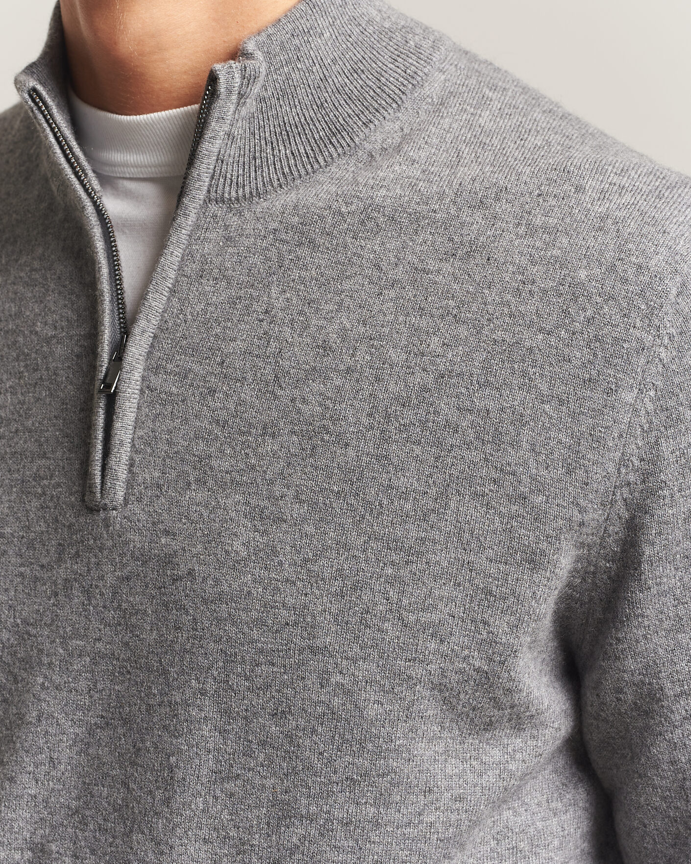 Homme | Pulls Et Tricots | Charles Tyrwhitt | Pure Cashmere Zip Neck Jumper Grey