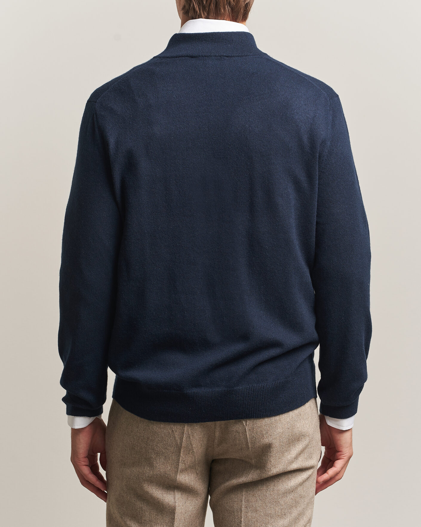Homme | Pulls Et Tricots | Charles Tyrwhitt | Pure Cashmere Zip Neck Jumper Navy