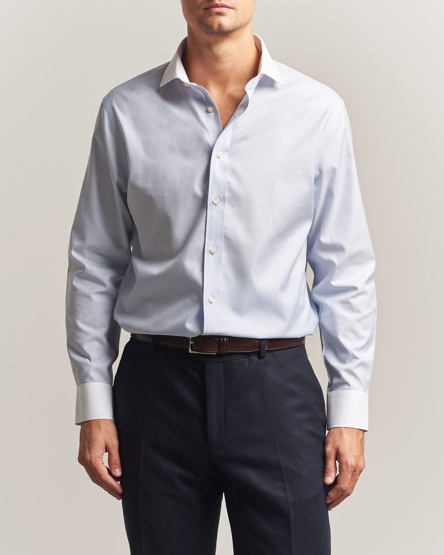 Homme | Chemises | Charles Tyrwhitt | Slim Fit Non Iron Plain Winchester Shirt Light Blue
