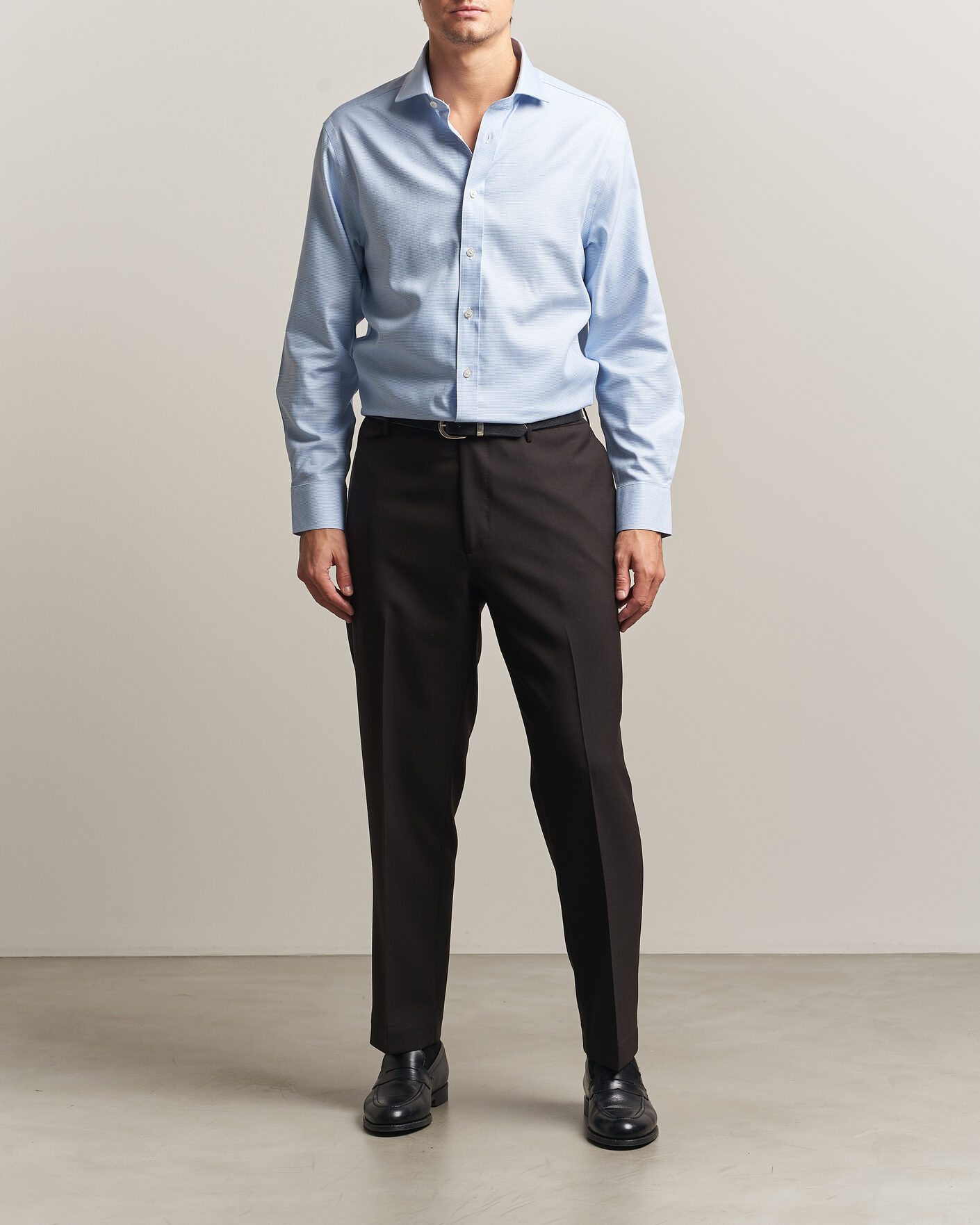 Homme | Chemises | Charles Tyrwhitt | Slim Fit Non Iron Trafalgar Weave Shirt Sky Blue