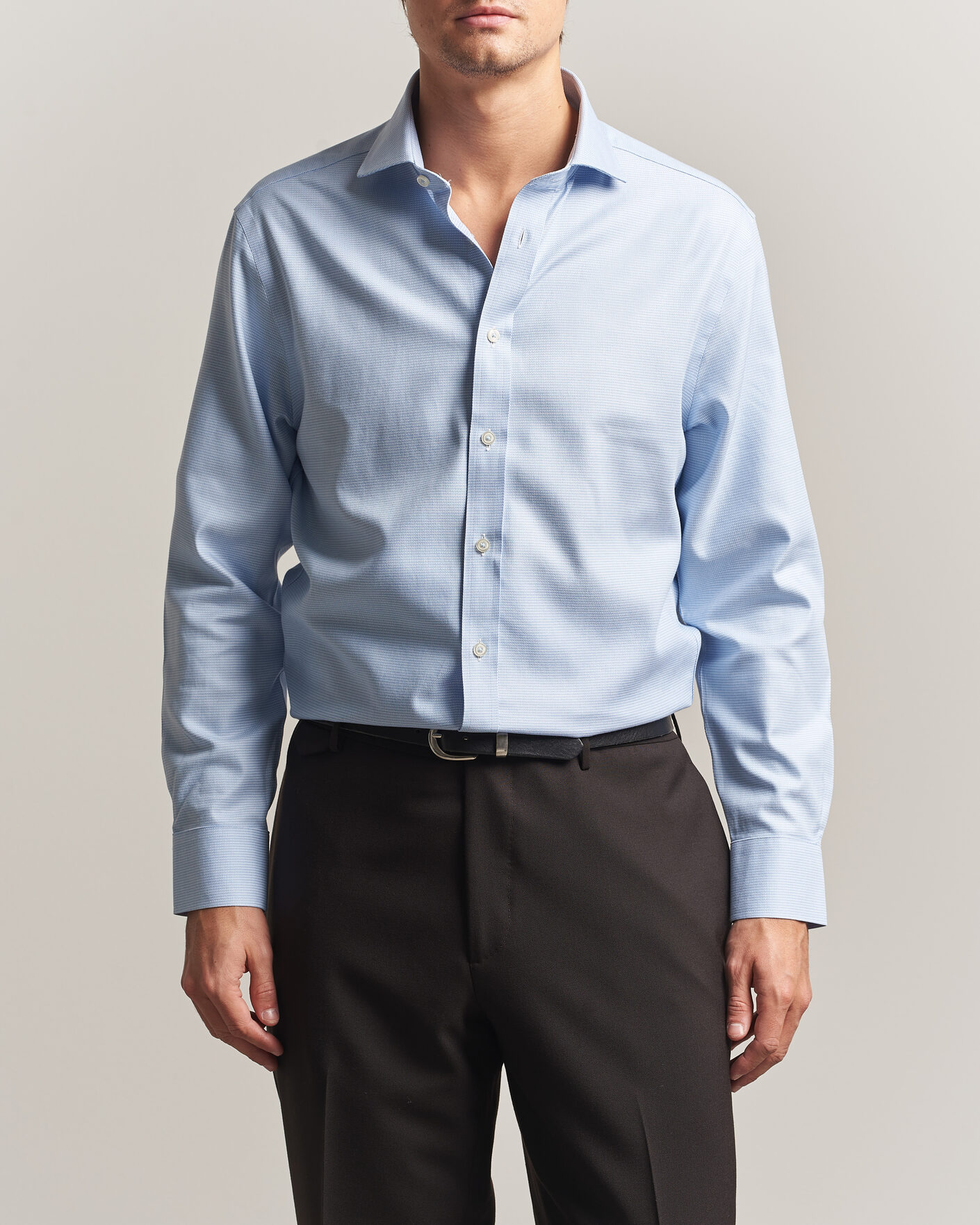 Homme | Chemises | Charles Tyrwhitt | Slim Fit Non Iron Trafalgar Weave Shirt Sky Blue