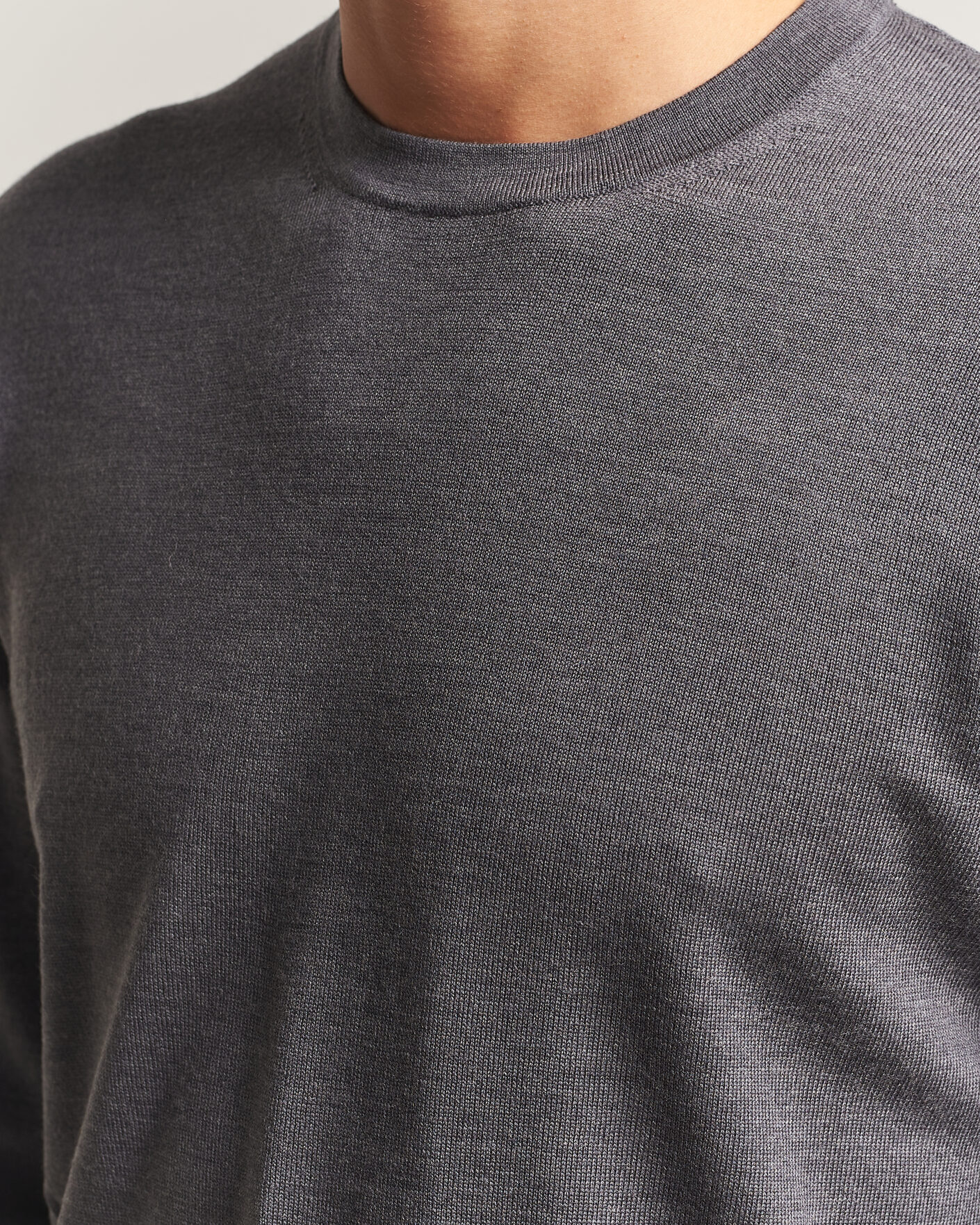 Homme | Pulls Et Tricots | Charles Tyrwhitt | Pure Merino Crew Neck Jumper Grey