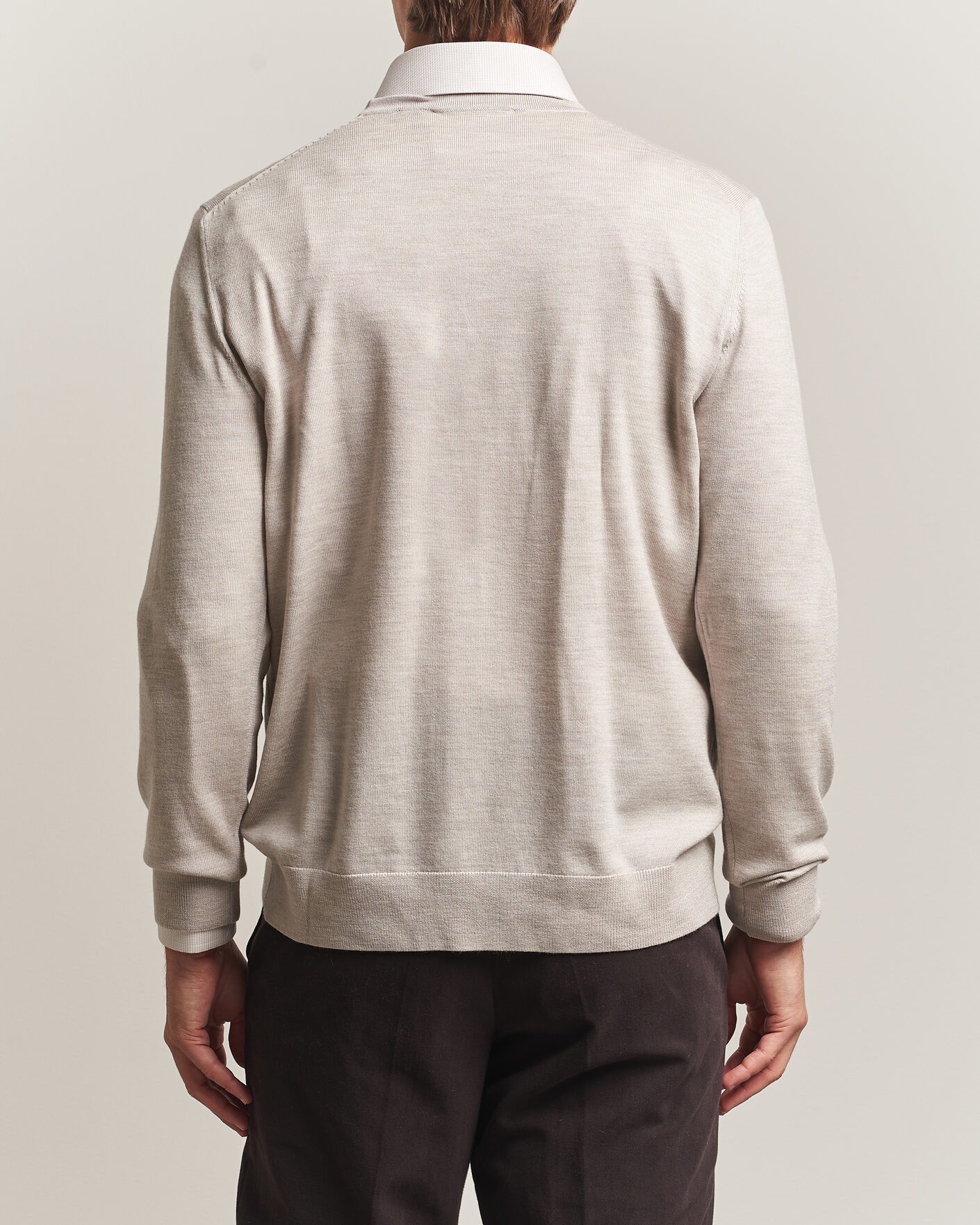 Homme | Pulls Et Tricots | Charles Tyrwhitt | Pure Merino Crew Neck Jumper Limestone