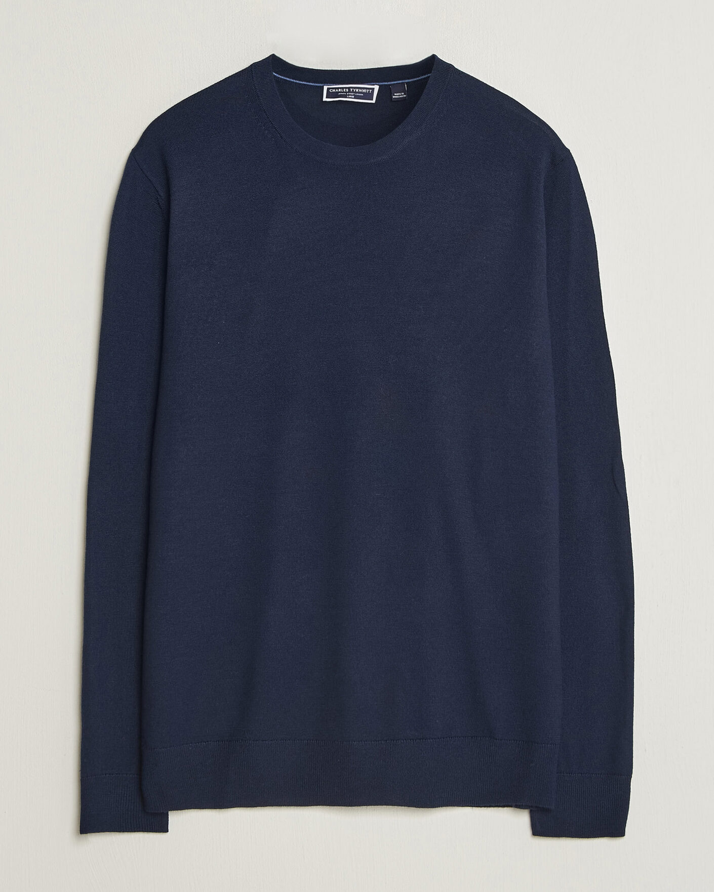 Homme | Pulls Et Tricots | Charles Tyrwhitt | Pure Merino Crew Neck Jumper Navy
