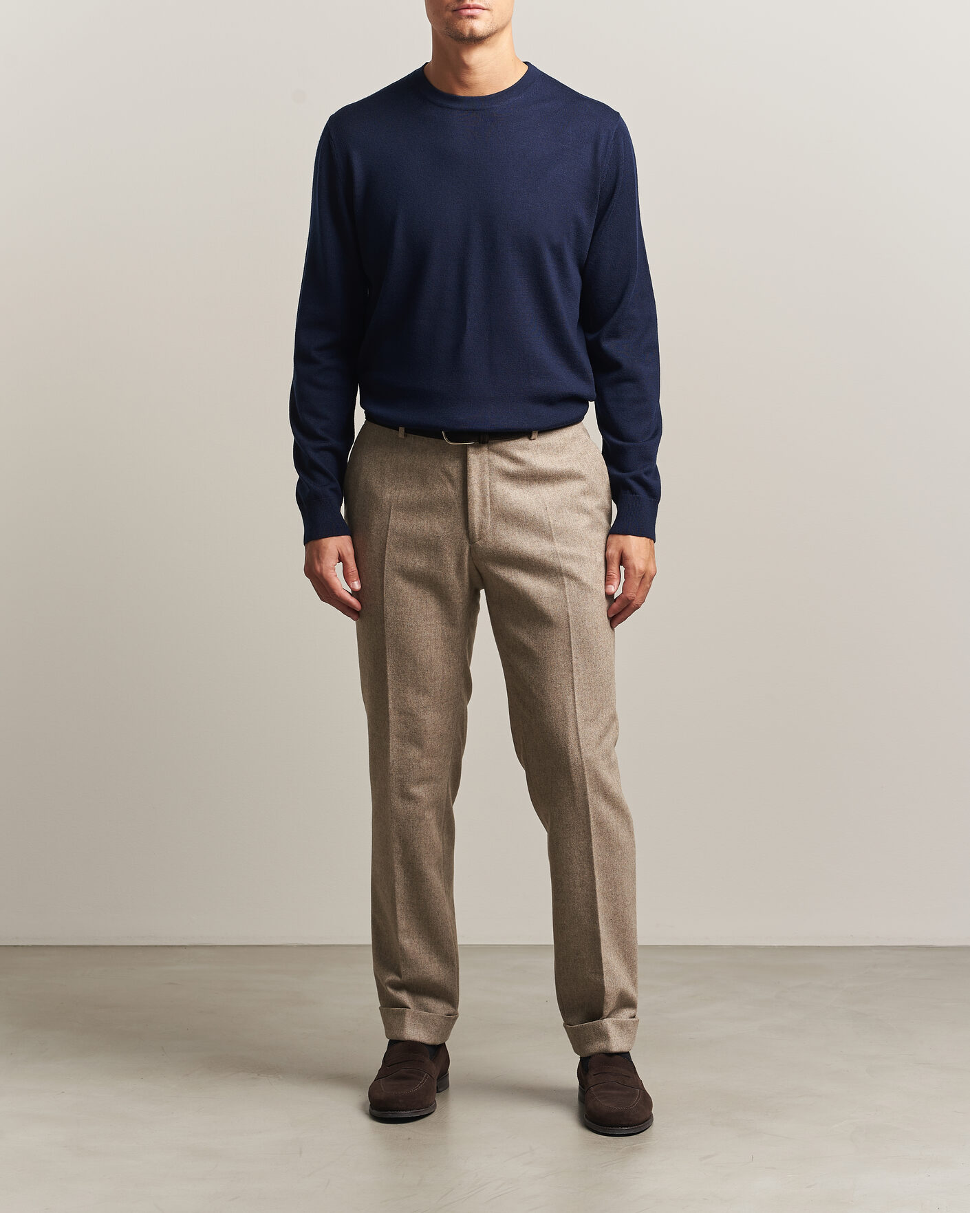 Homme | Pulls Et Tricots | Charles Tyrwhitt | Pure Merino Crew Neck Jumper Navy