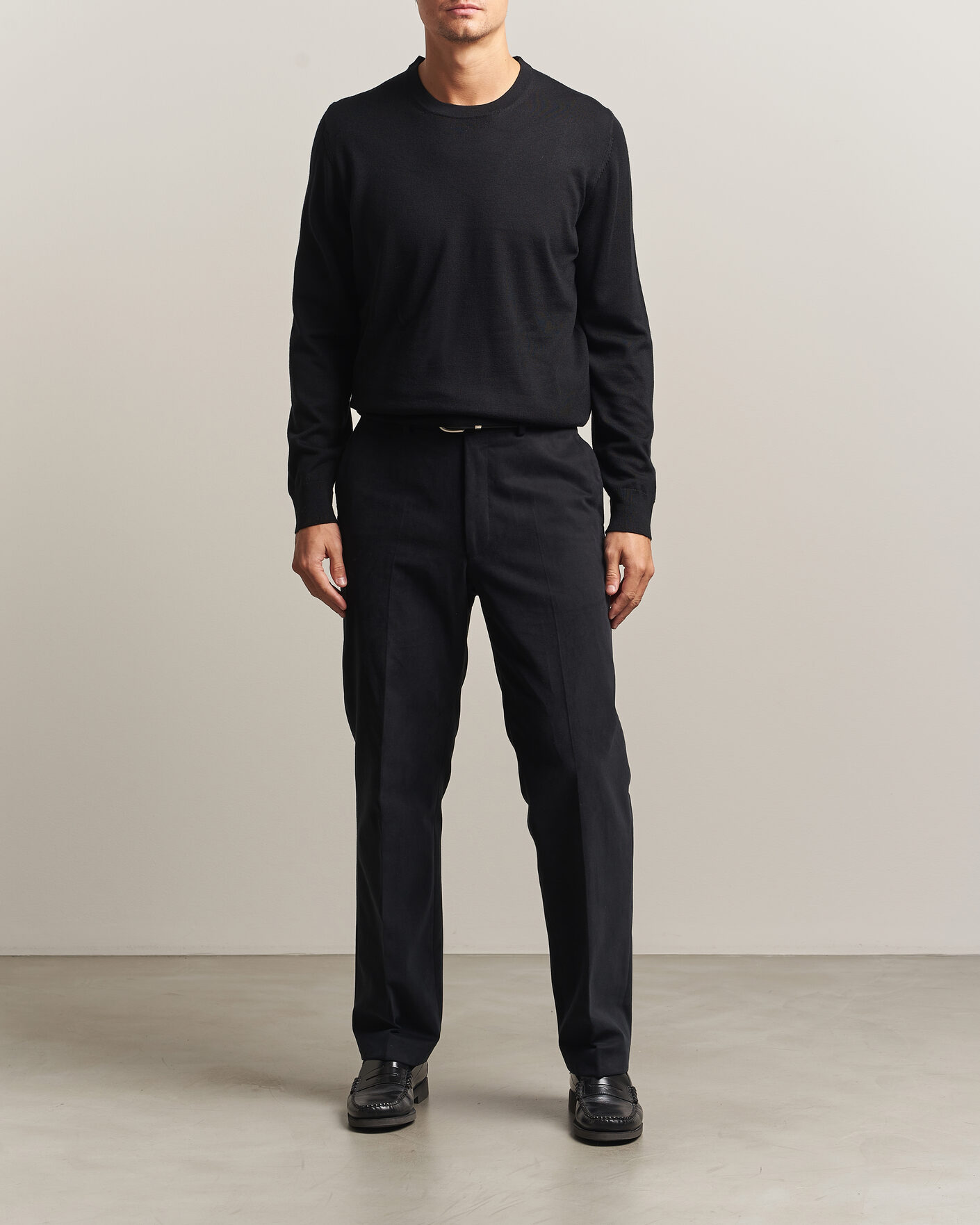 Homme | Pulls Et Tricots | Charles Tyrwhitt | Pure Merino Crew Neck Jumper Black