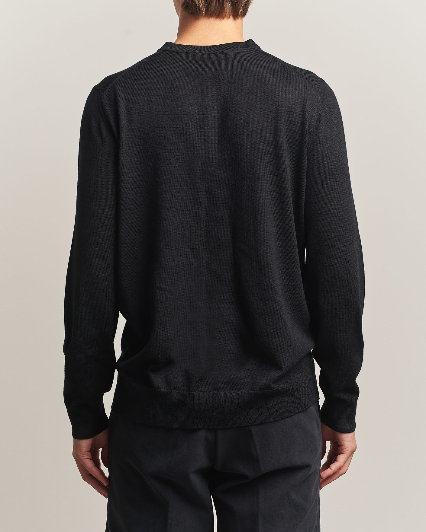 Homme | Pulls Et Tricots | Charles Tyrwhitt | Pure Merino Crew Neck Jumper Black