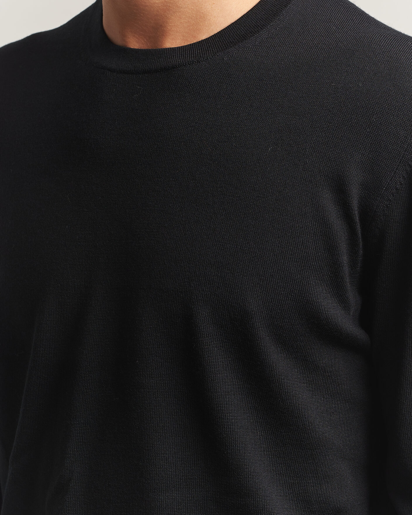 Homme | Pulls Et Tricots | Charles Tyrwhitt | Pure Merino Crew Neck Jumper Black