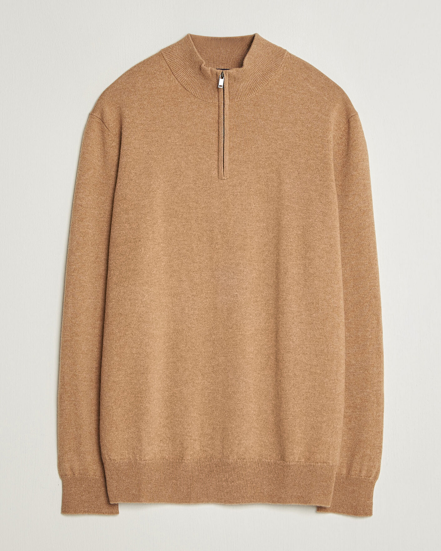 Homme | Pulls Et Tricots | Charles Tyrwhitt | Pure Cashmere Zip Neck Jumper Tan
