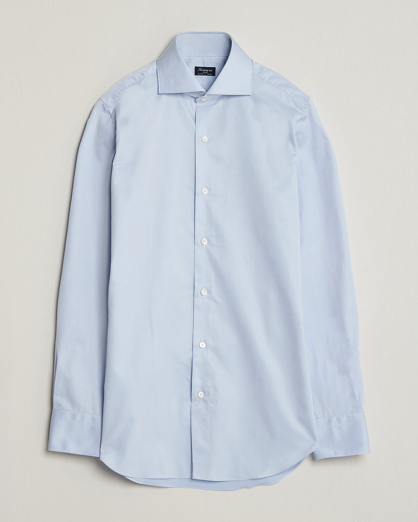 Homme | Chemises | Finamore Napoli | Milano Slim Traveller Cotton Shirt Light Blue