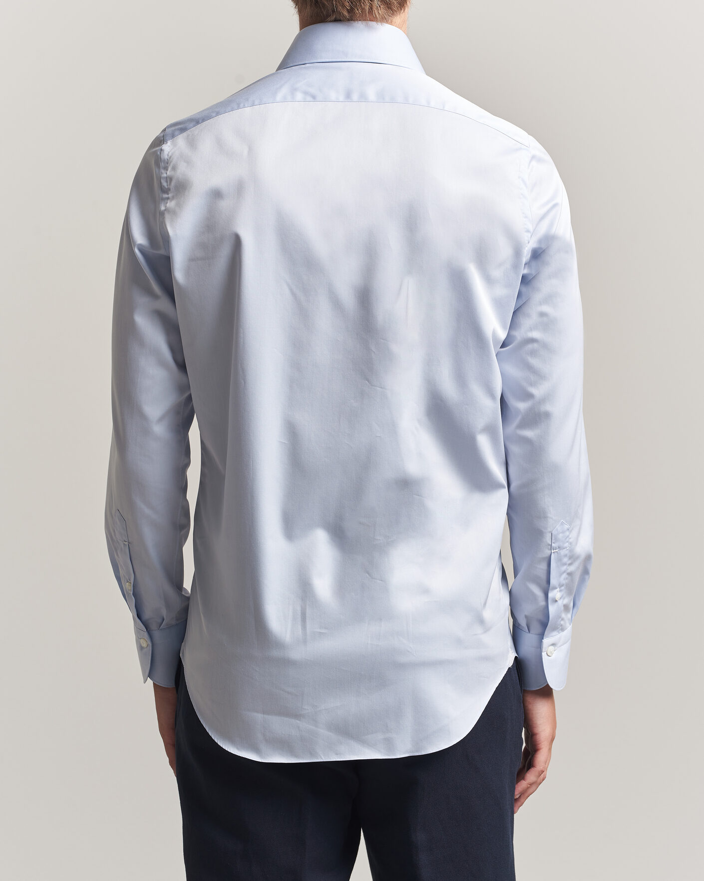 Homme | Chemises | Finamore Napoli | Milano Slim Traveller Cotton Shirt Light Blue