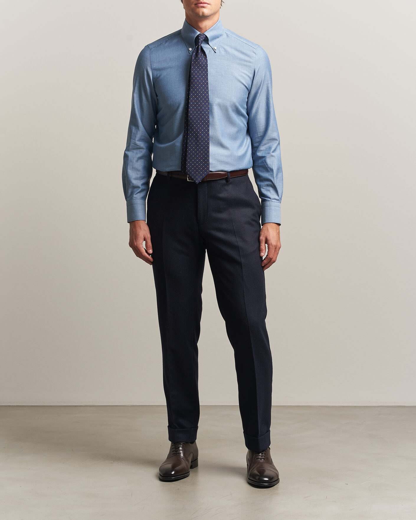 Homme | Chemises | Finamore Napoli | Milano Slim Cashmere BD Shirt Light Blue
