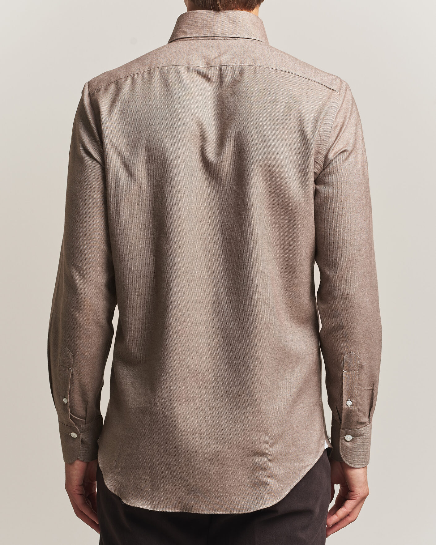 Homme | Chemises | Finamore Napoli | Milano Slim Cashmere BD Shirt Brown
